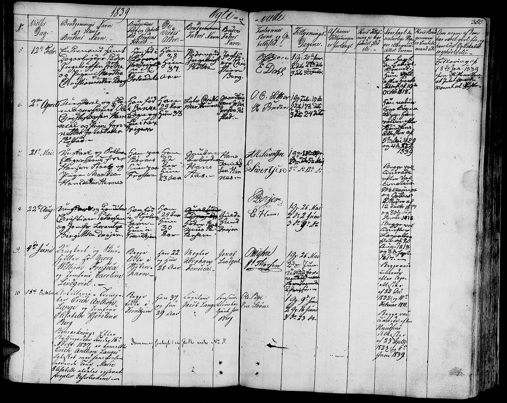 Ministerialprotokoller, klokkerbøker og fødselsregistre - Sør-Trøndelag, AV/SAT-A-1456/602/L0109: Parish register (official) no. 602A07, 1821-1840, p. 356