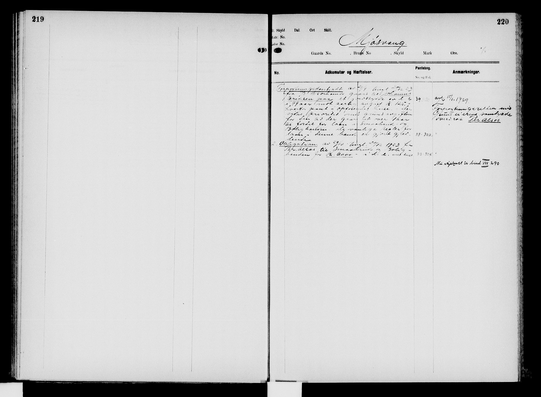 Nord-Hedmark sorenskriveri, SAH/TING-012/H/Ha/Had/Hade/L0008: Mortgage register no. 4.8, 1923-1940, p. 219-220