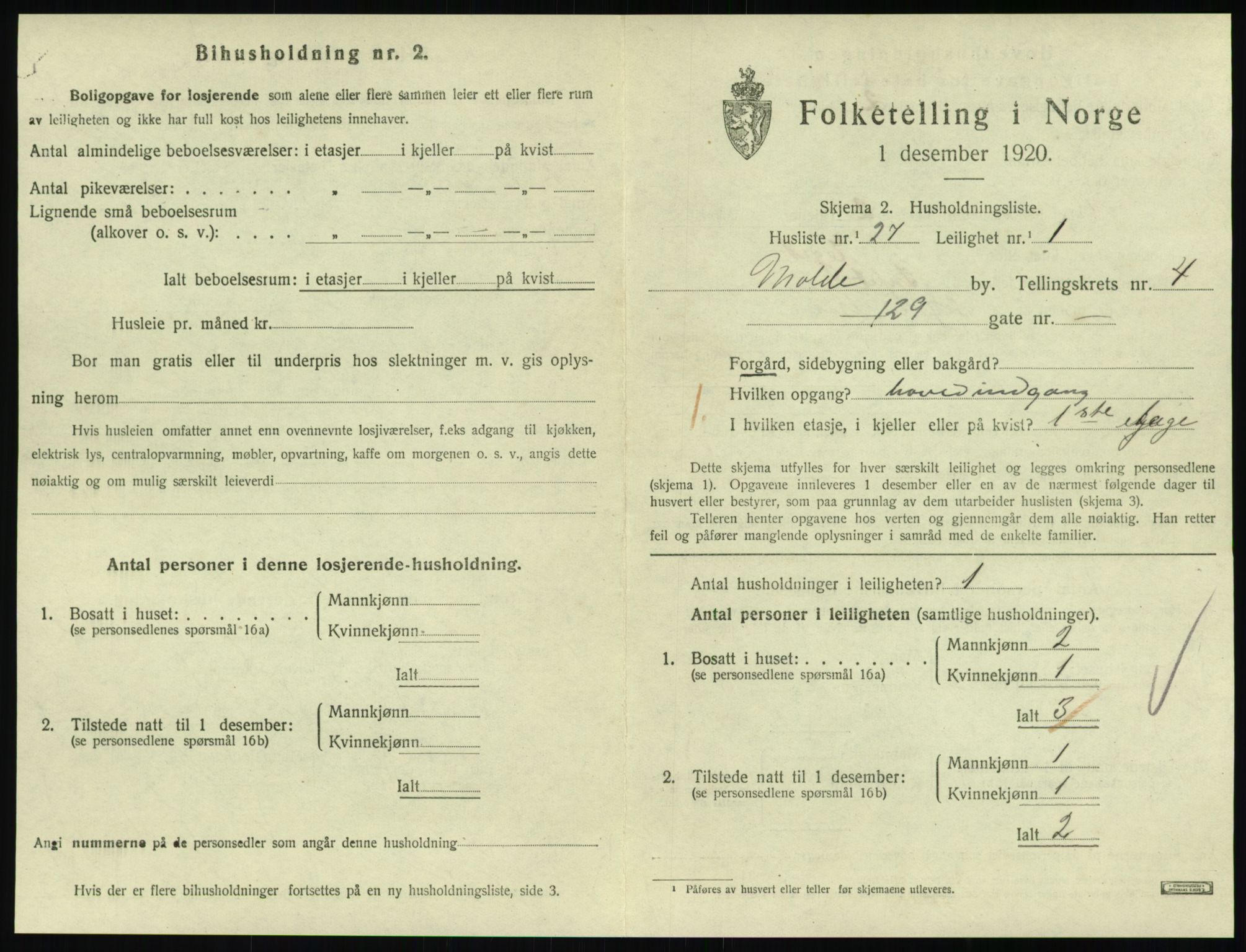 SAT, 1920 census for Molde, 1920, p. 1553