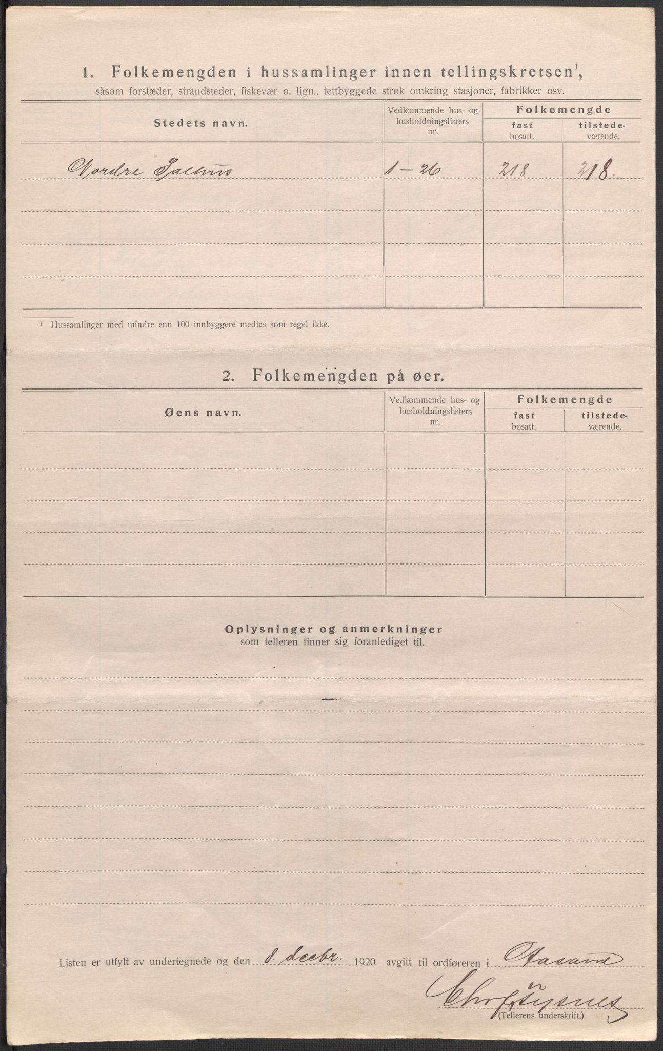 SAB, 1920 census for Åsane, 1920, p. 8