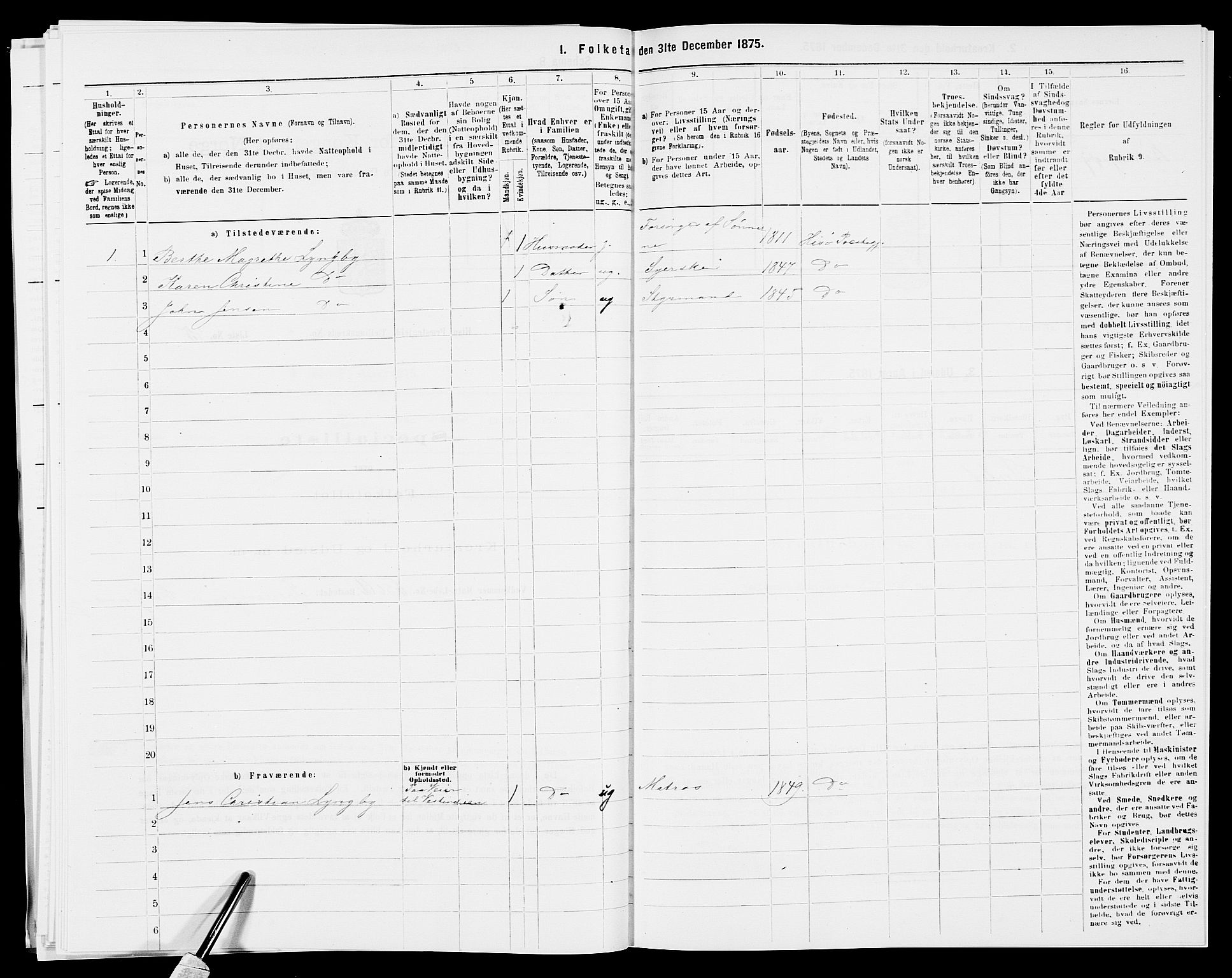 SAK, 1875 census for 0922P Hisøy, 1875, p. 373