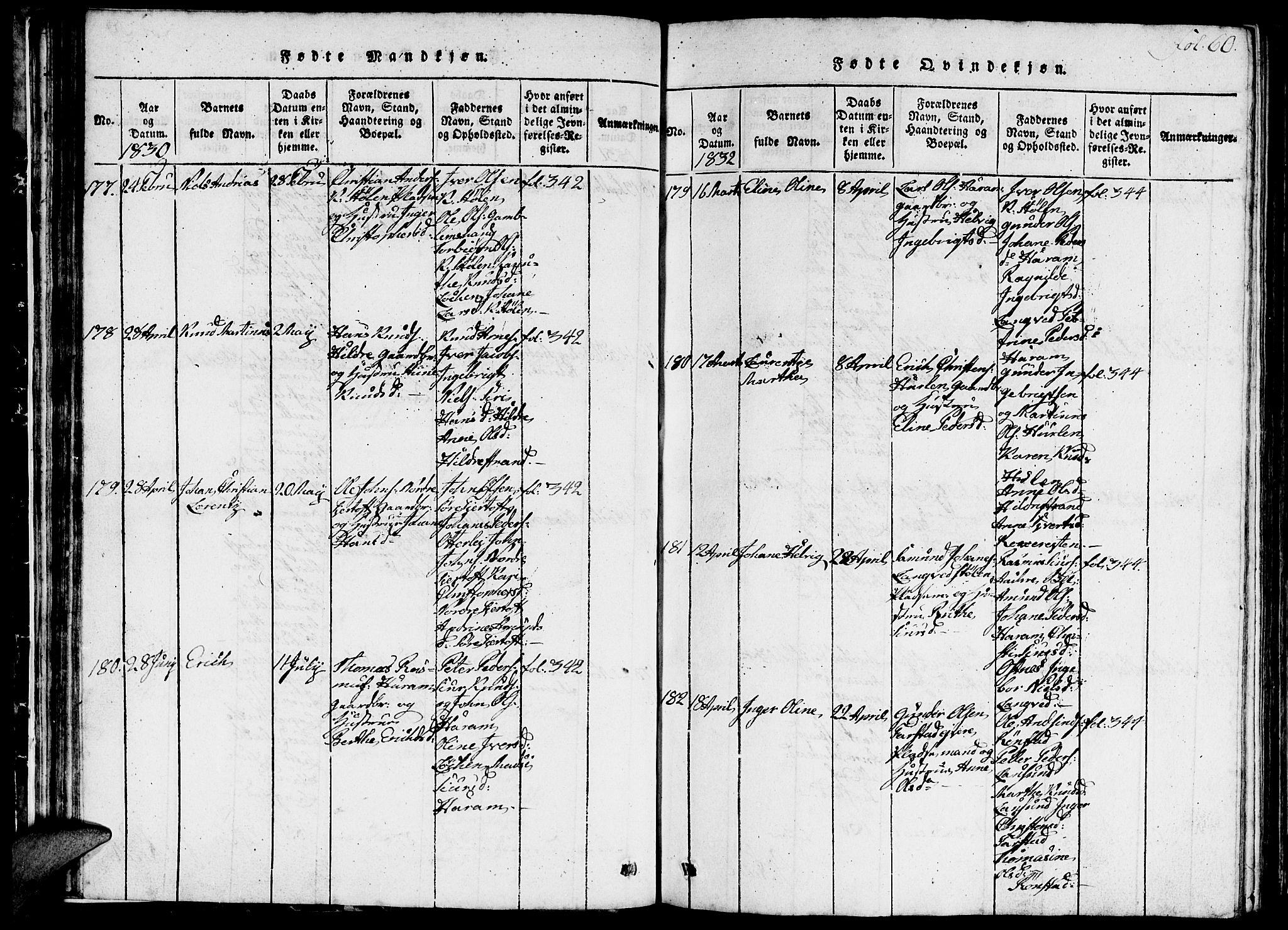 Ministerialprotokoller, klokkerbøker og fødselsregistre - Møre og Romsdal, AV/SAT-A-1454/536/L0506: Parish register (copy) no. 536C01, 1818-1859, p. 60