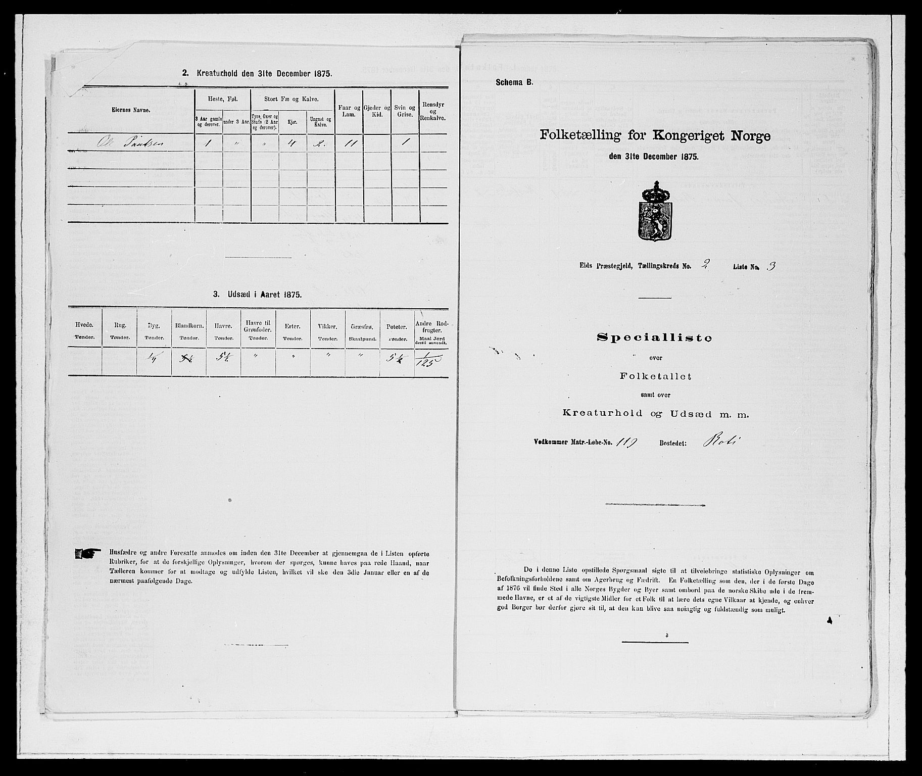 SAB, 1875 Census for 1443P Eid, 1875, p. 118