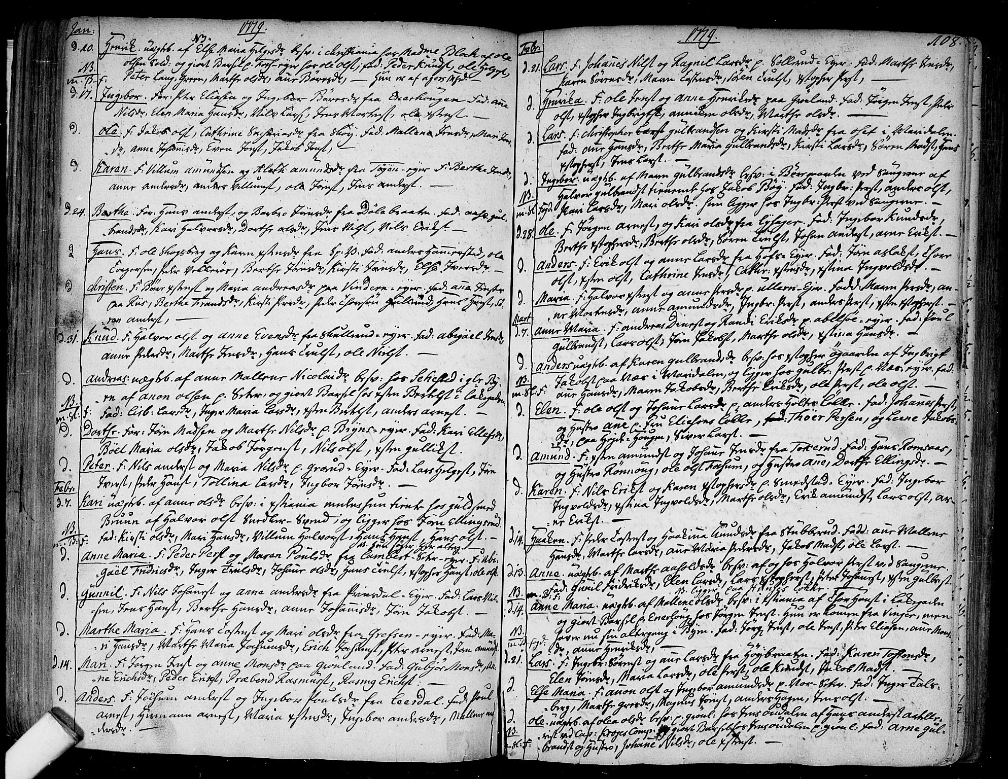 Aker prestekontor kirkebøker, SAO/A-10861/F/L0009: Parish register (official) no. 9, 1765-1785, p. 108