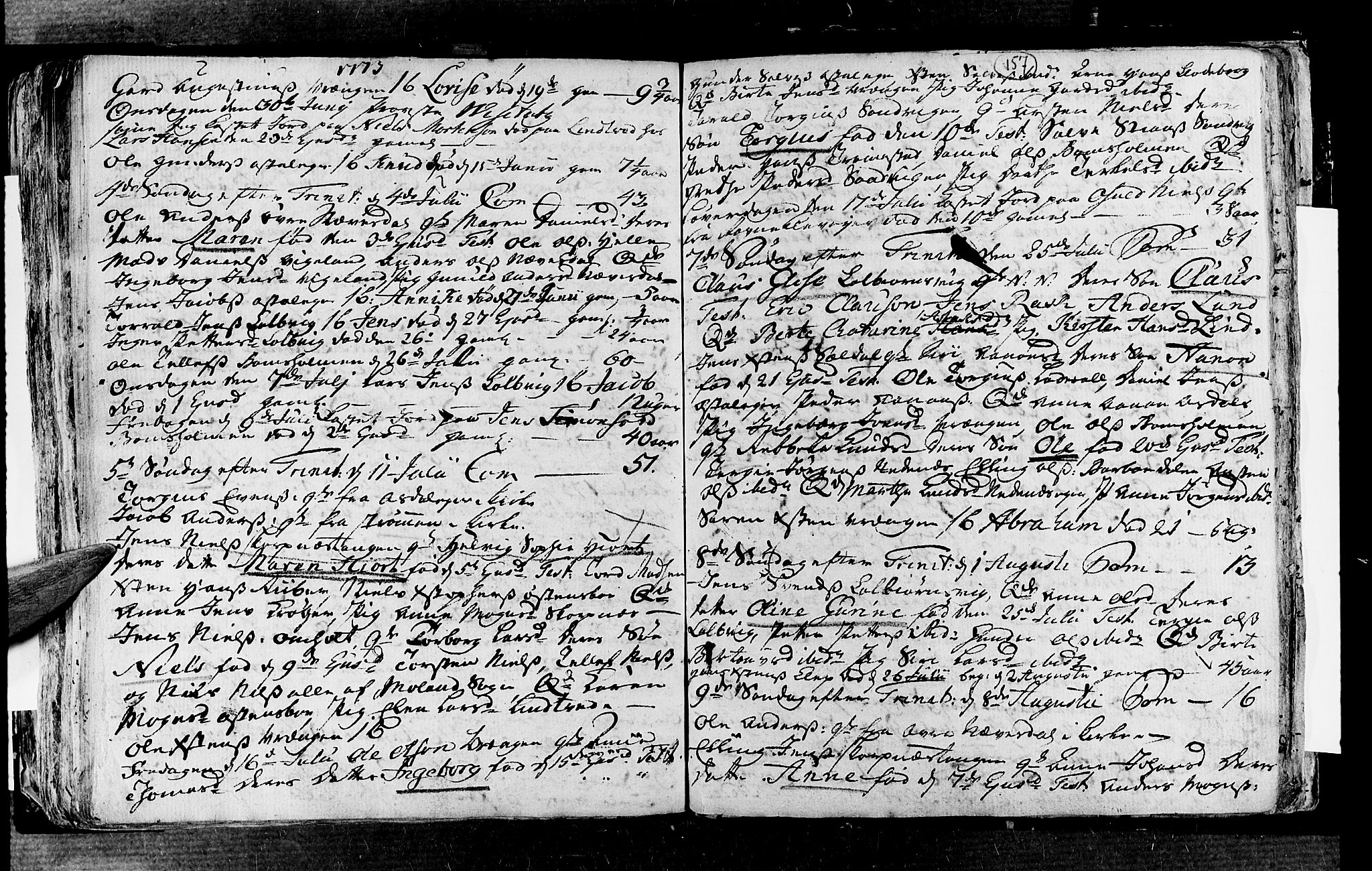 Øyestad sokneprestkontor, SAK/1111-0049/F/Fa/L0006: Parish register (official) no. A 6, 1758-1776, p. 157
