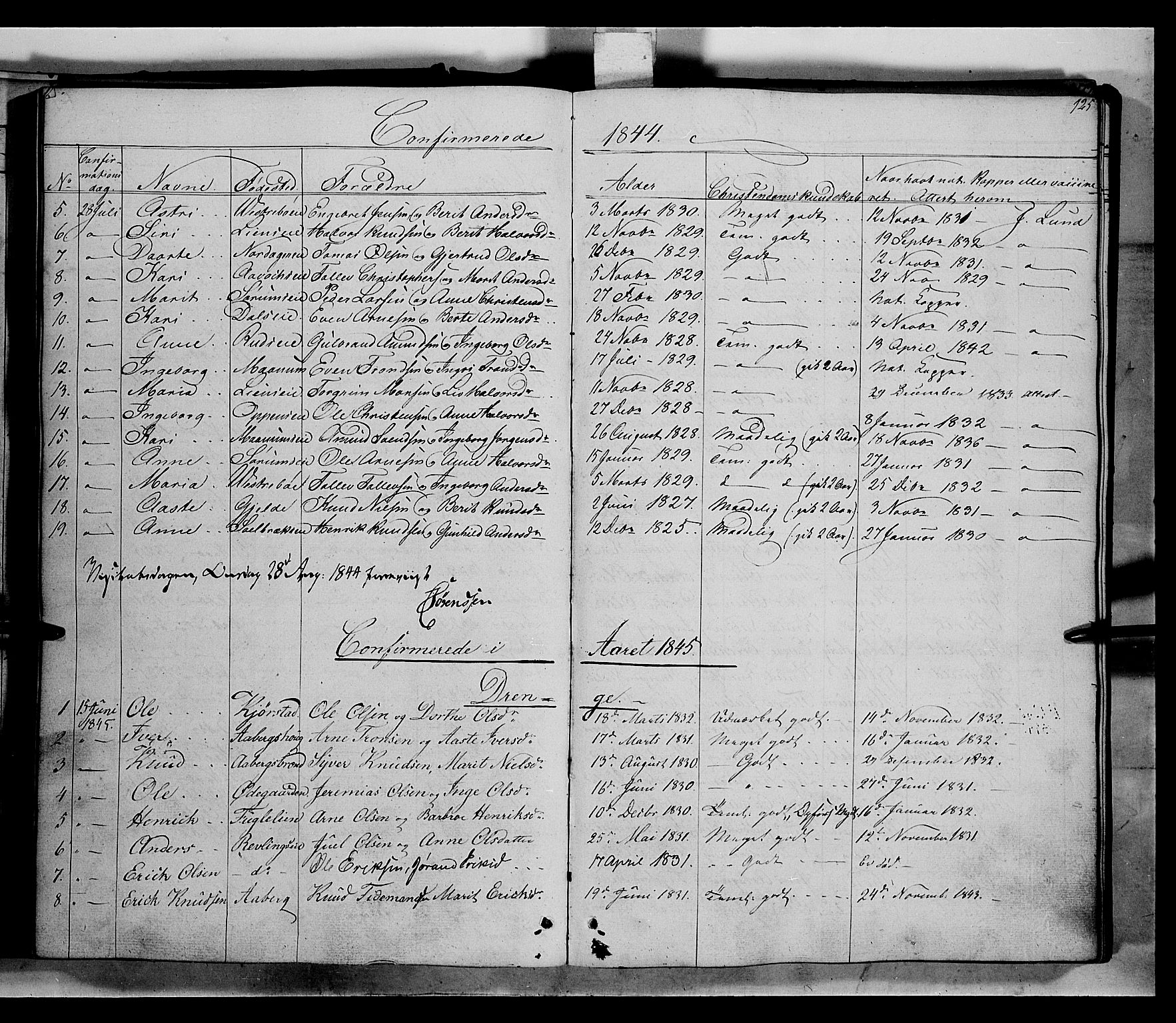 Nord-Aurdal prestekontor, AV/SAH-PREST-132/H/Ha/Haa/L0004: Parish register (official) no. 4, 1842-1863, p. 125