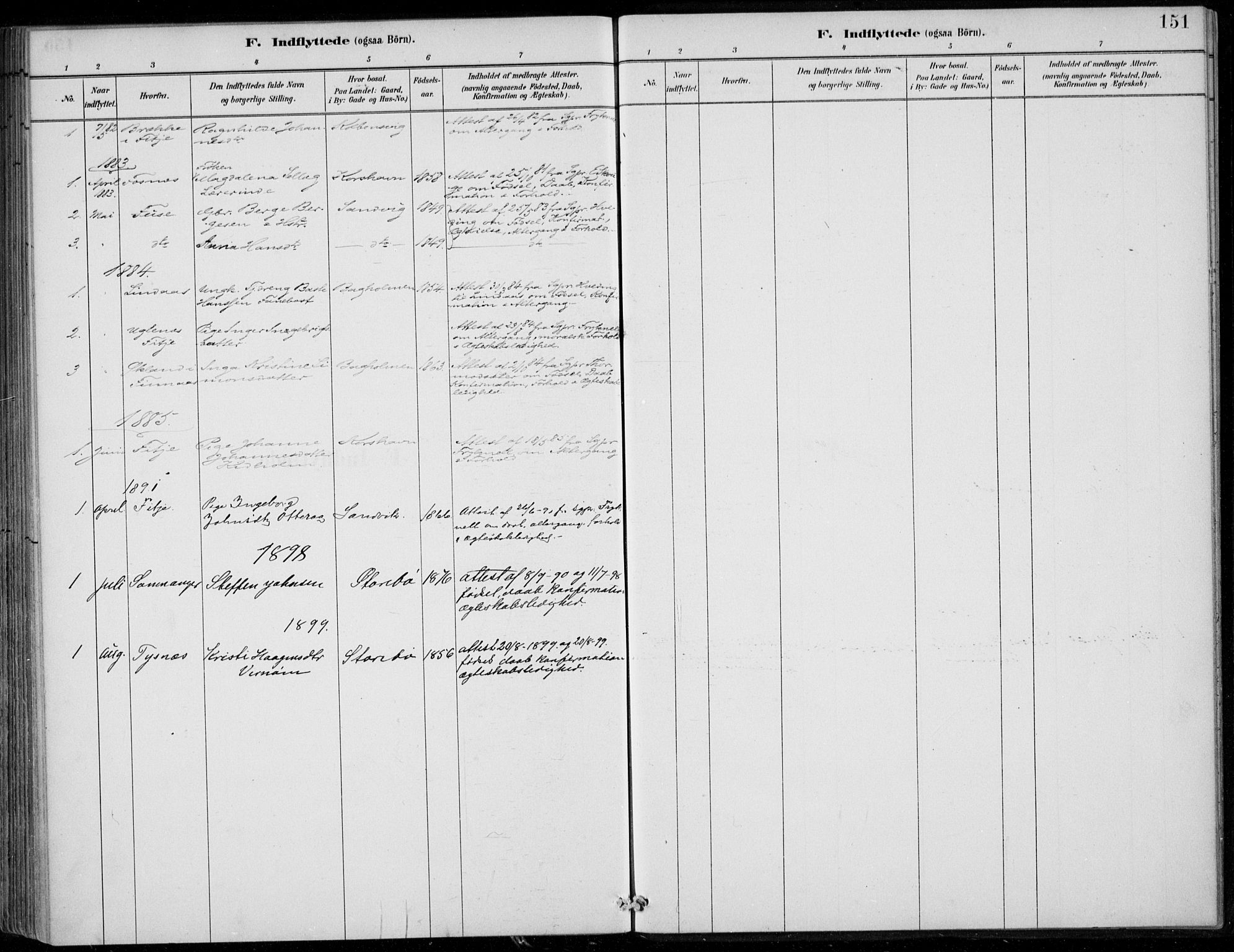 Sund sokneprestembete, SAB/A-99930: Parish register (official) no. C  1, 1882-1899, p. 151