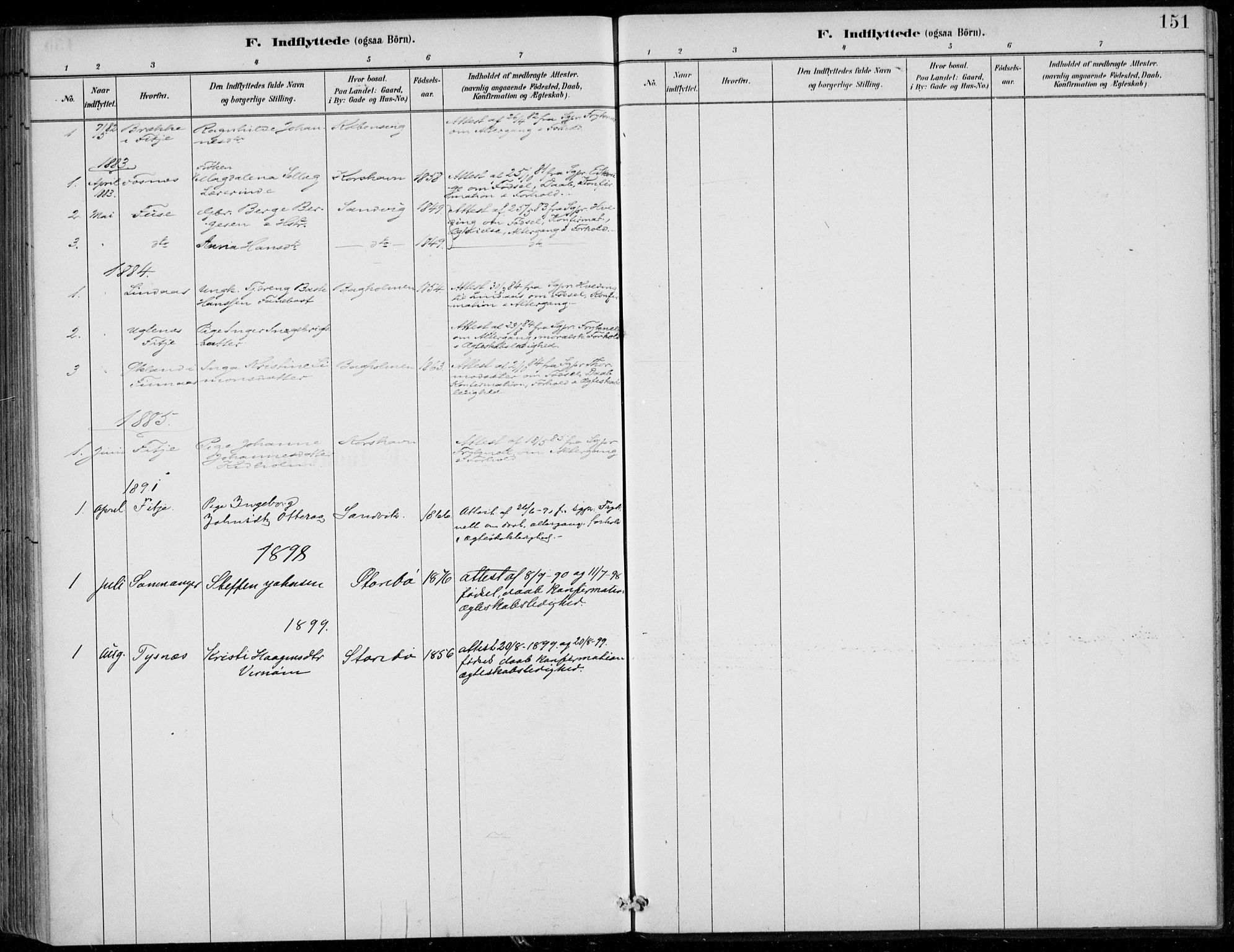 Sund sokneprestembete, AV/SAB-A-99930: Parish register (official) no. C  1, 1882-1899, p. 151