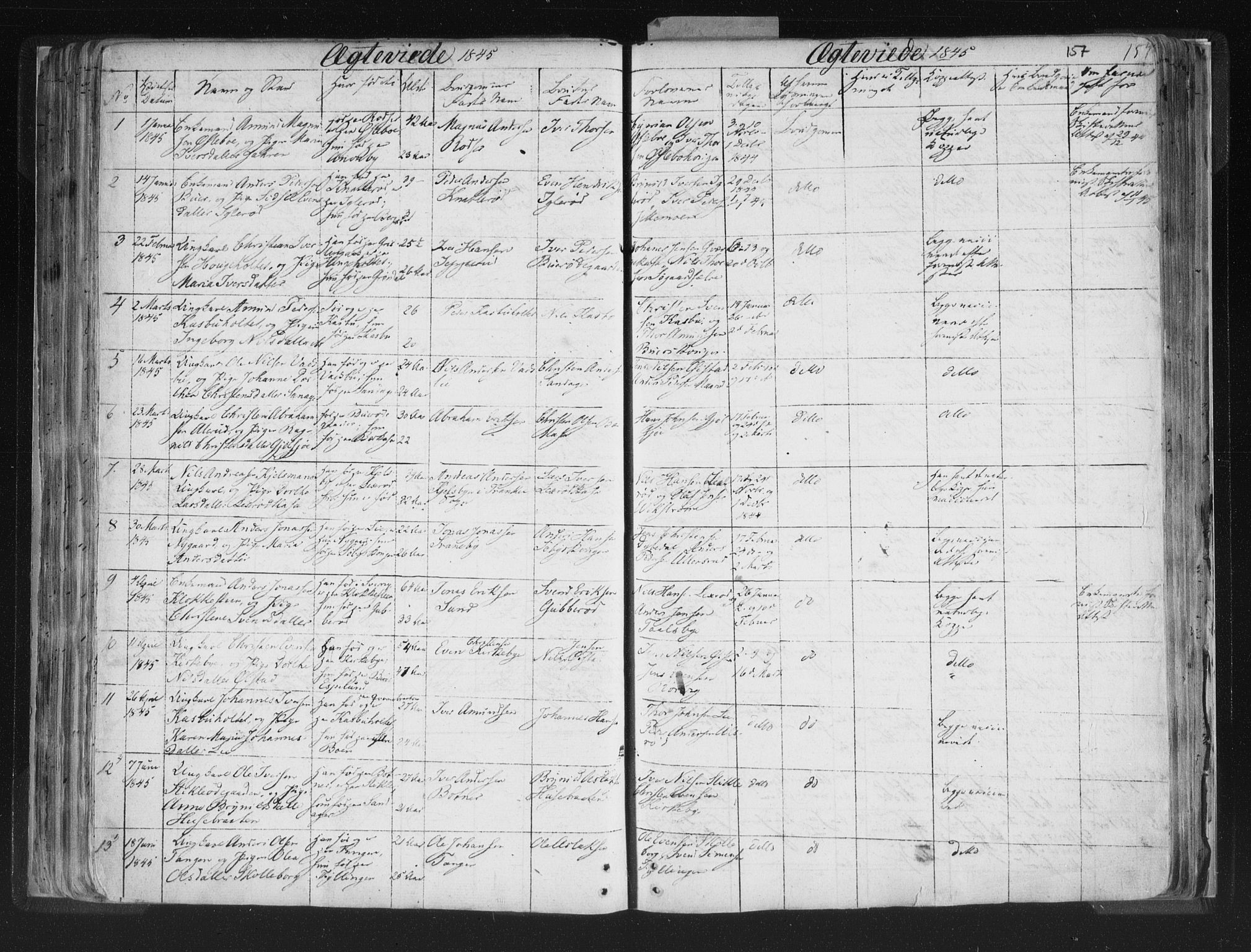 Aremark prestekontor Kirkebøker, AV/SAO-A-10899/F/Fc/L0002: Parish register (official) no. III 2, 1834-1849, p. 157