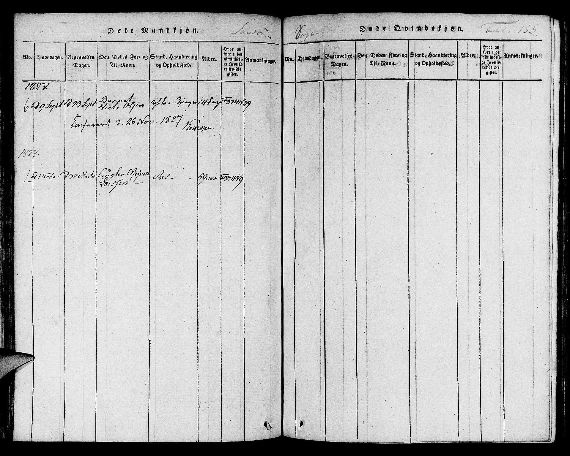Jelsa sokneprestkontor, SAST/A-101842/01/V: Parish register (copy) no. B 1 /2, 1816-1828, p. 153
