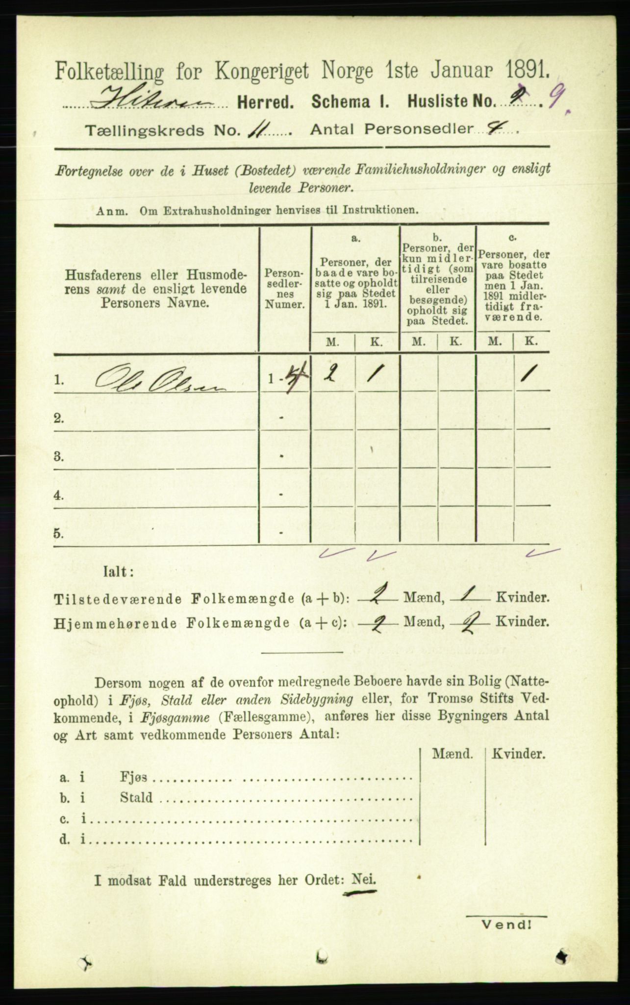 RA, 1891 census for 1617 Hitra, 1891, p. 2430