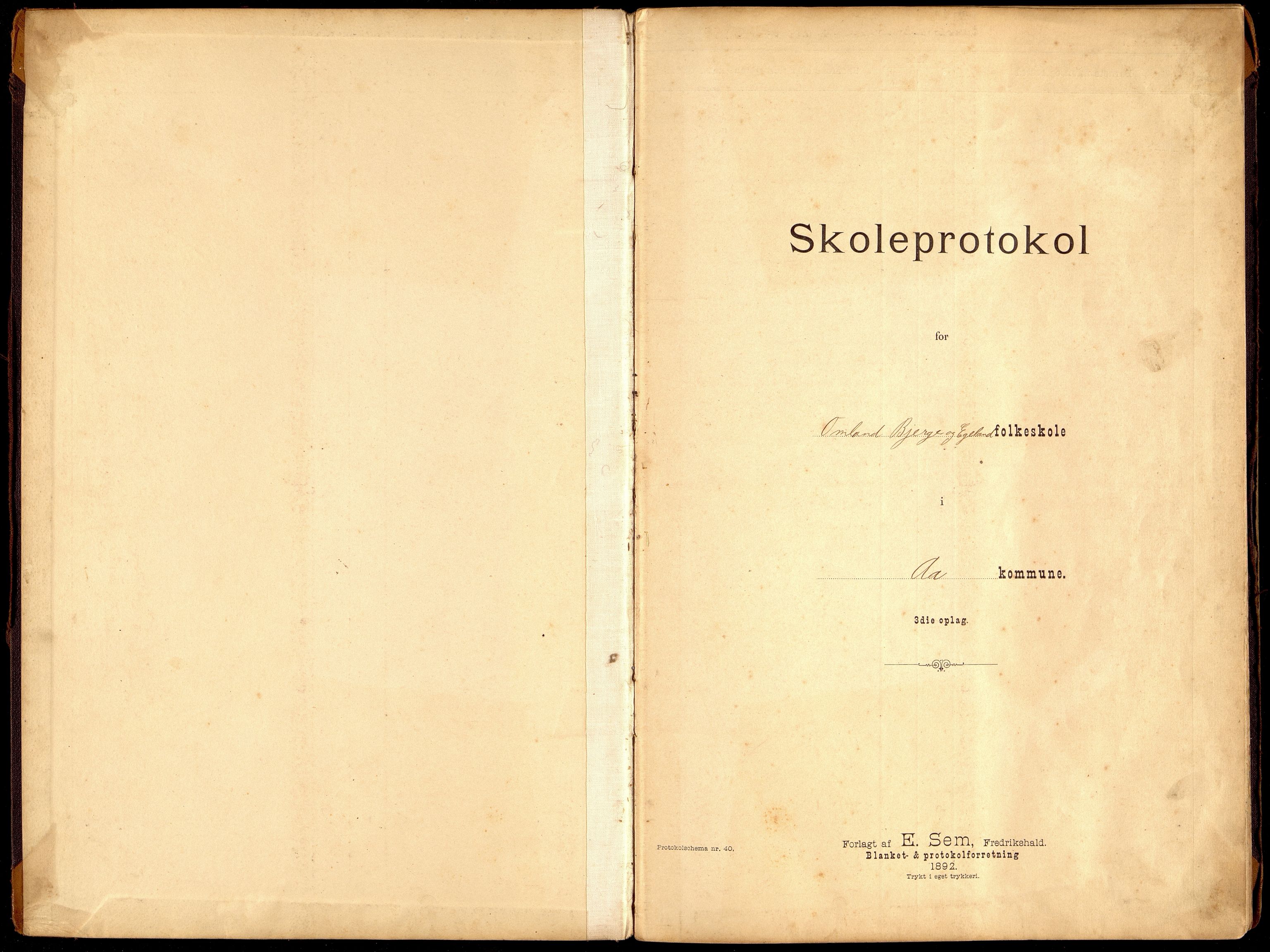 Lyngdal kommune - Berge Skolekrets, ARKSOR/1032LG551/H/L0002: Skoleprotokoll, 1898-1909