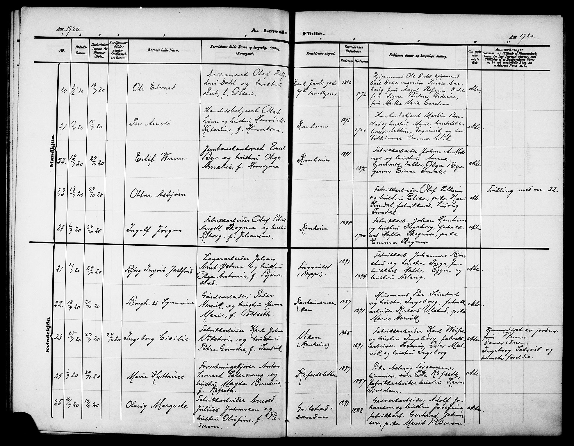 Ministerialprotokoller, klokkerbøker og fødselsregistre - Sør-Trøndelag, AV/SAT-A-1456/615/L0400: Parish register (copy) no. 615C01, 1905-1921