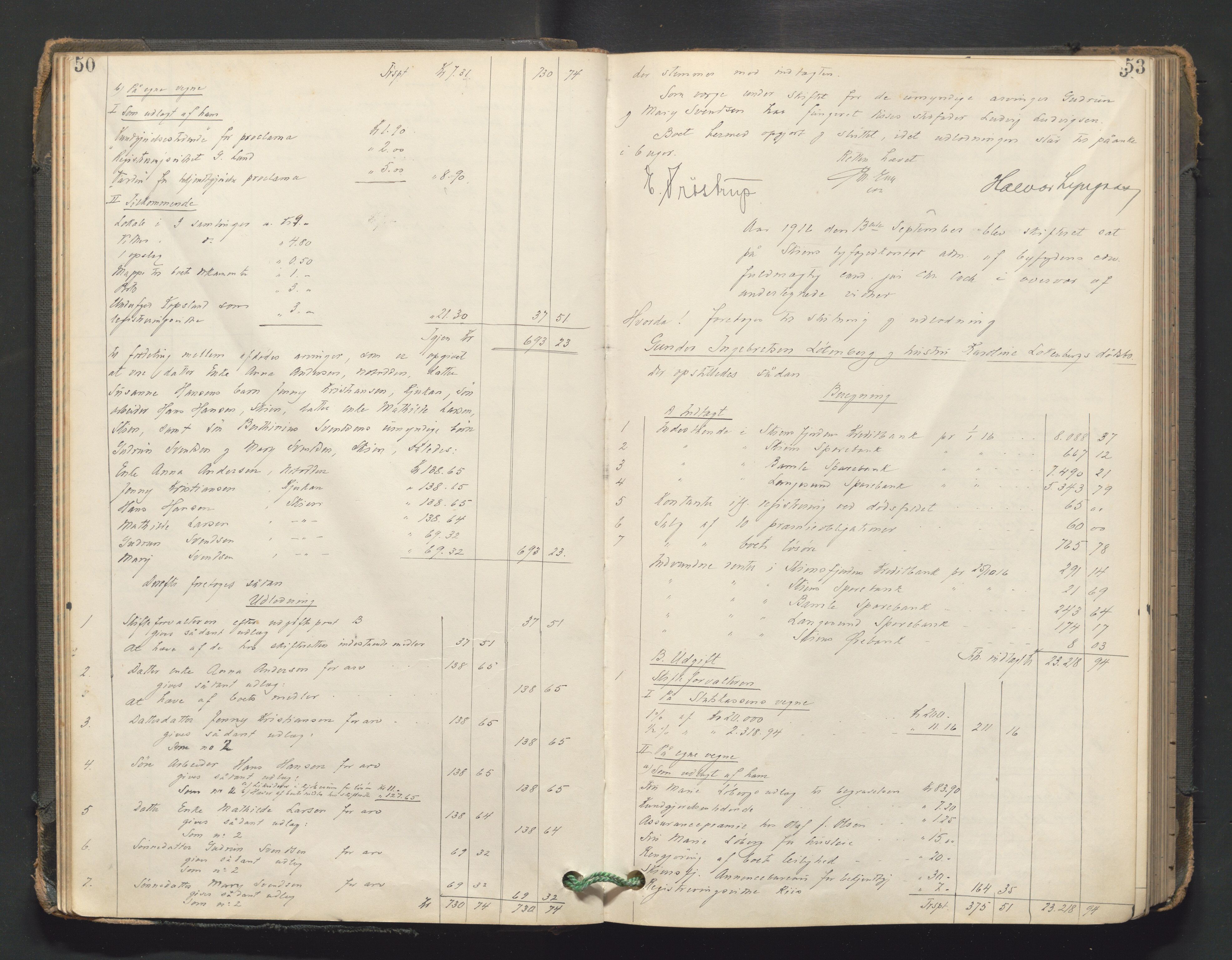 Skien byfogd, AV/SAKO-A-219/H/He/L0004: Skifteutlodningsprotokoll, 1915-1925, p. 50-51
