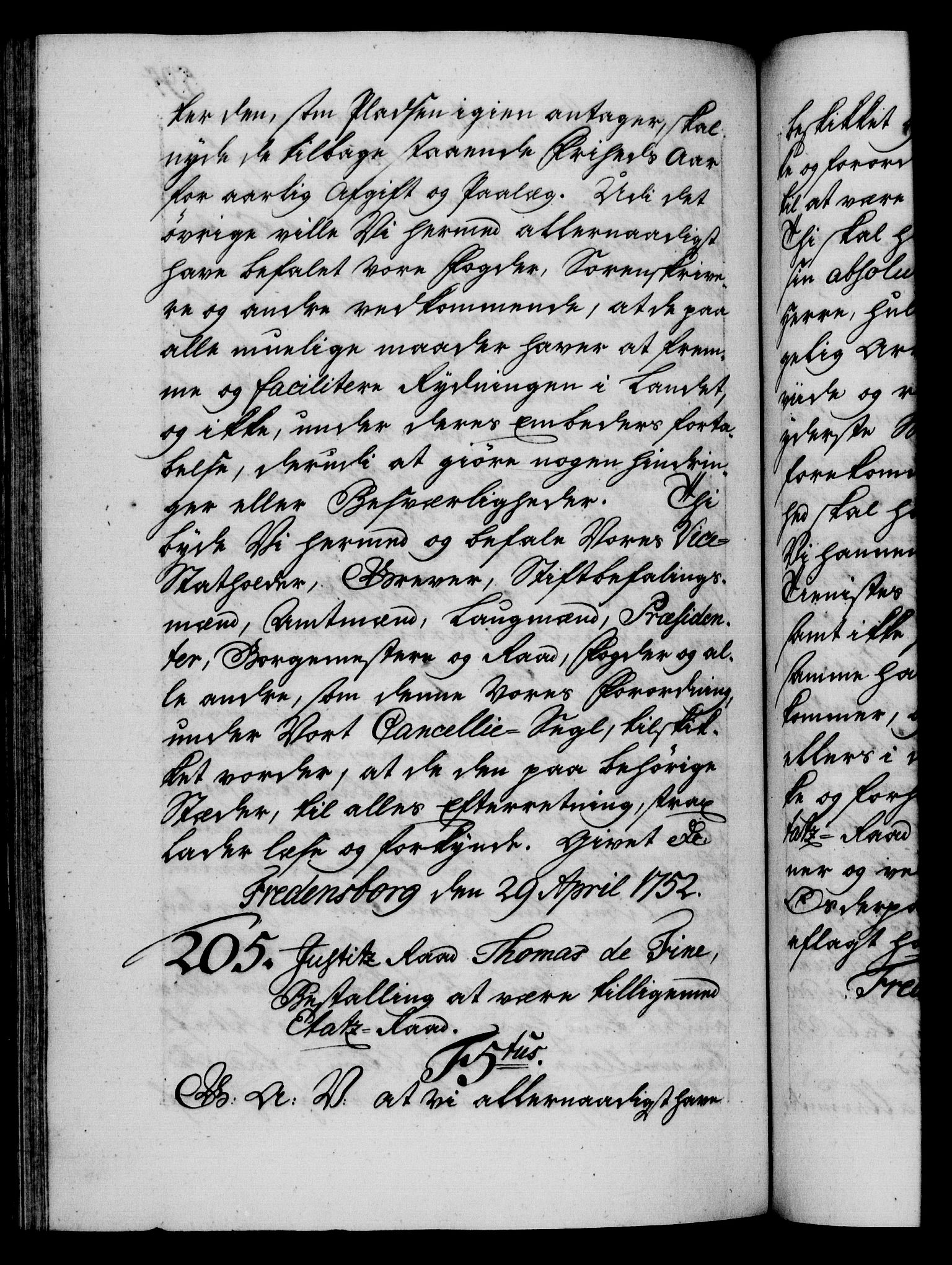 Danske Kanselli 1572-1799, AV/RA-EA-3023/F/Fc/Fca/Fcaa/L0037: Norske registre, 1751-1752, p. 594b