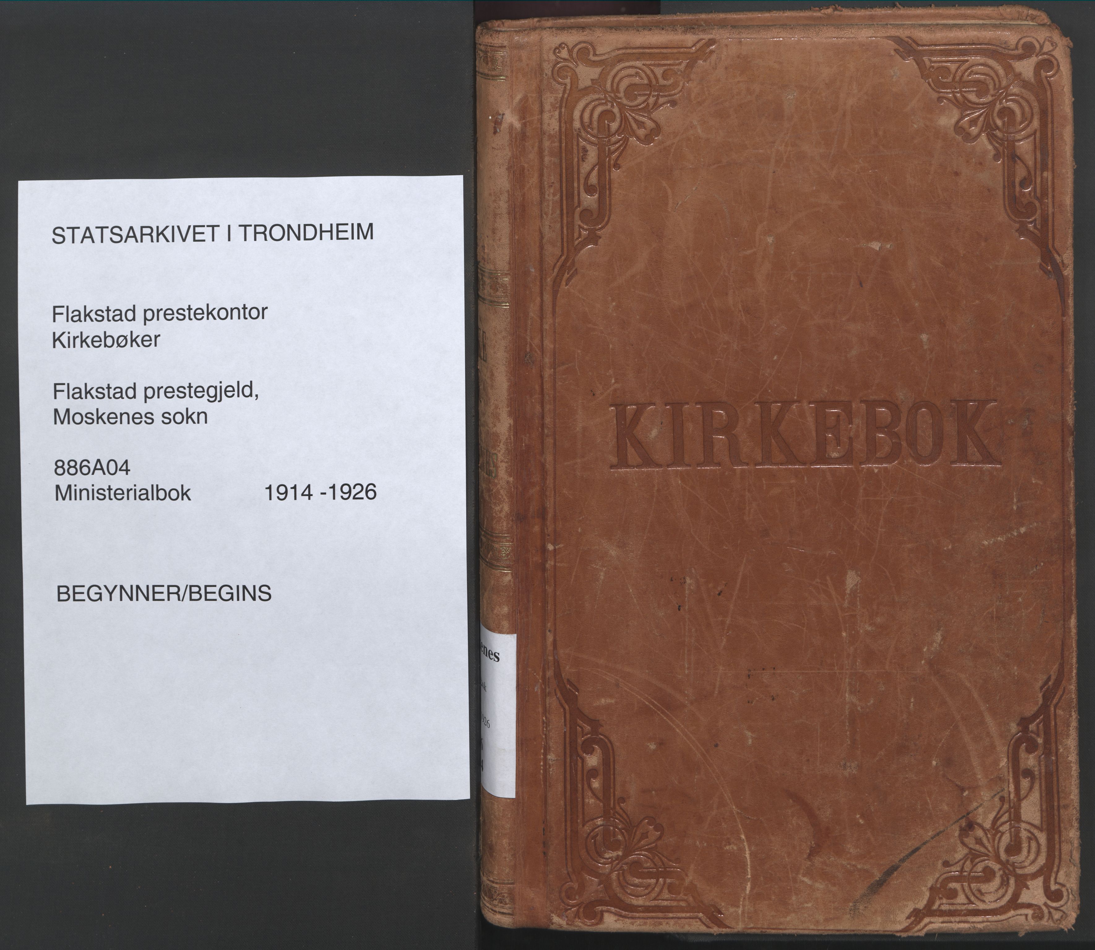 Ministerialprotokoller, klokkerbøker og fødselsregistre - Nordland, AV/SAT-A-1459/886/L1222: Parish register (official) no. 886A04, 1914-1926