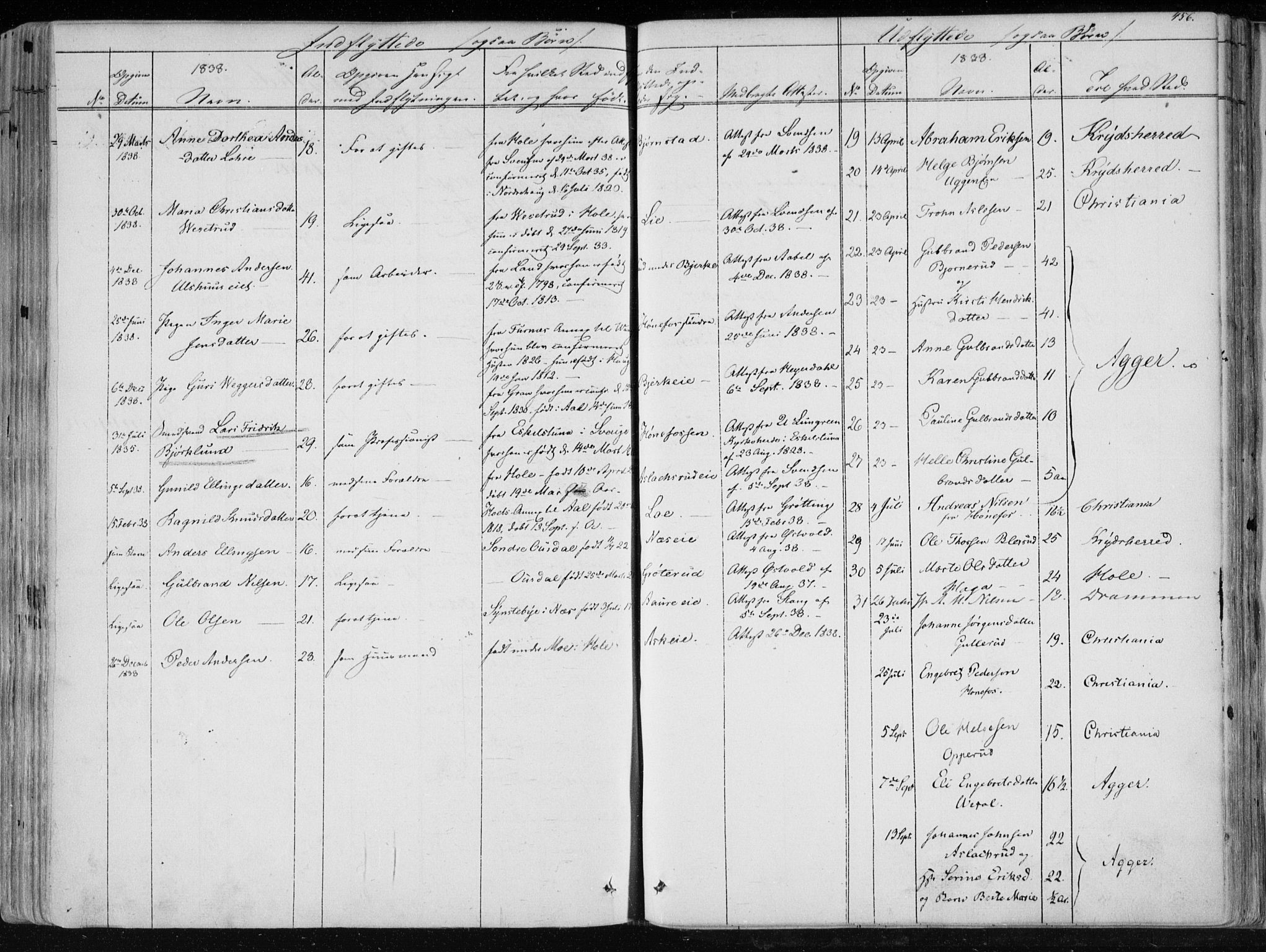 Norderhov kirkebøker, SAKO/A-237/F/Fa/L0010: Parish register (official) no. 10, 1837-1847, p. 456