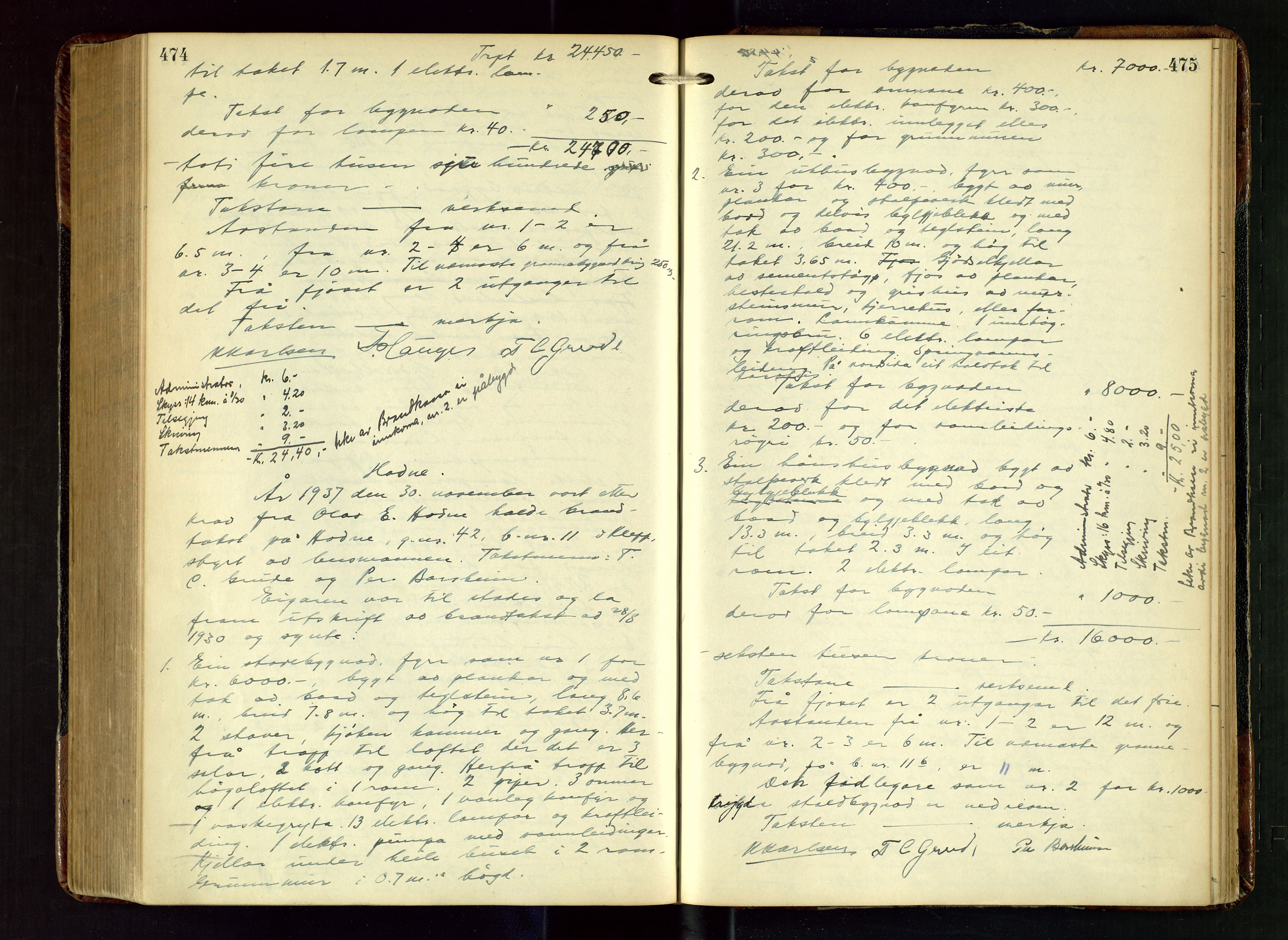 Klepp lensmannskontor, AV/SAST-A-100163/Gob/L0003: "Brandtakstprotokol", 1919-1939, p. 474-475