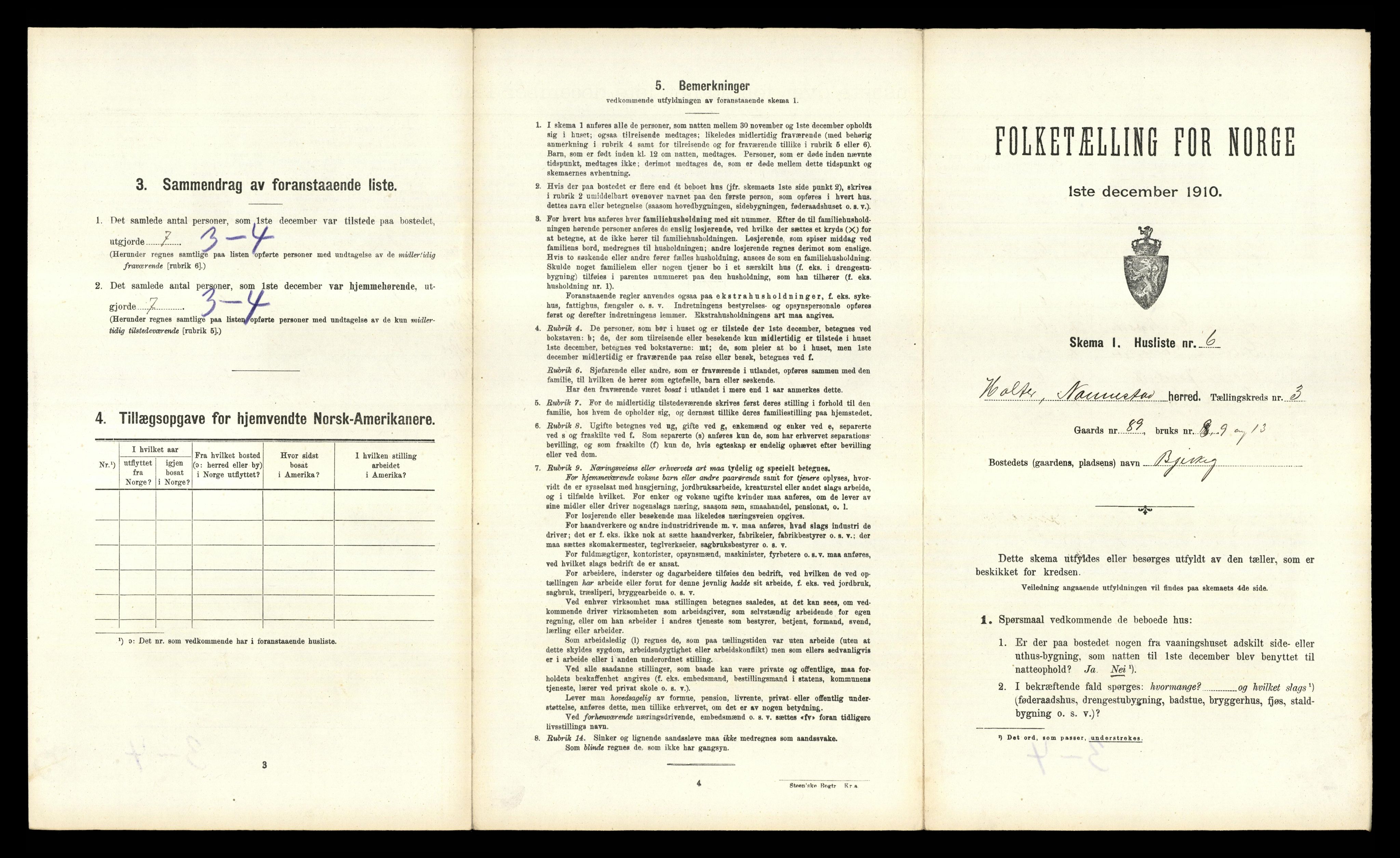 RA, 1910 census for Nannestad, 1910, p. 335