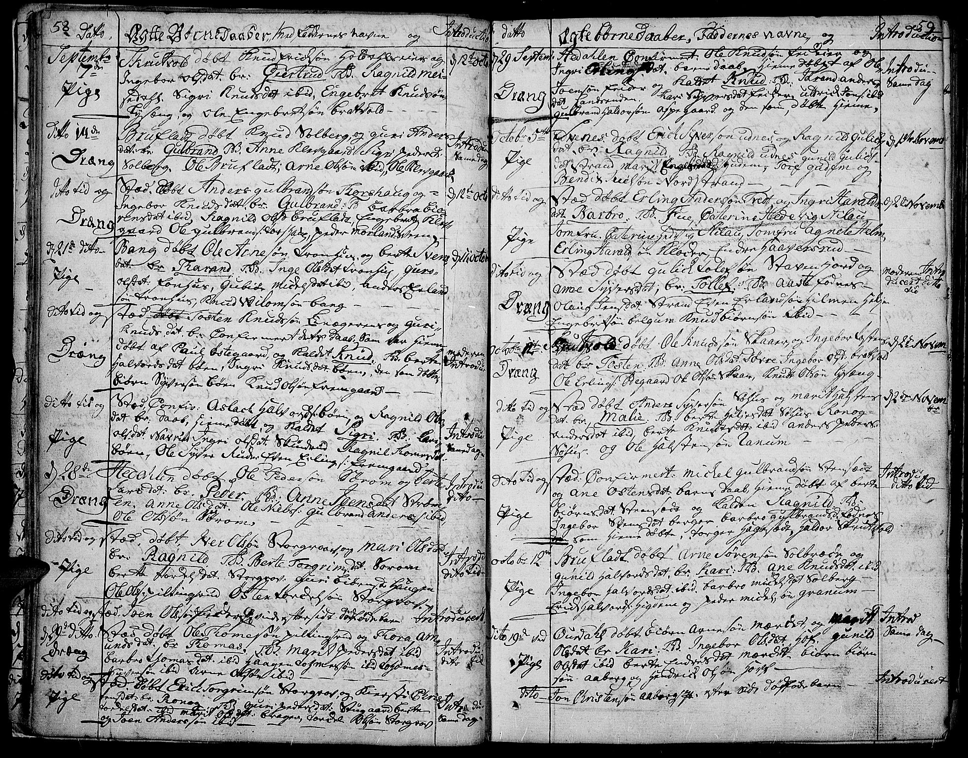 Aurdal prestekontor, AV/SAH-PREST-126/H/Ha/Haa/L0005: Parish register (official) no. 5, 1763-1781, p. 58-59