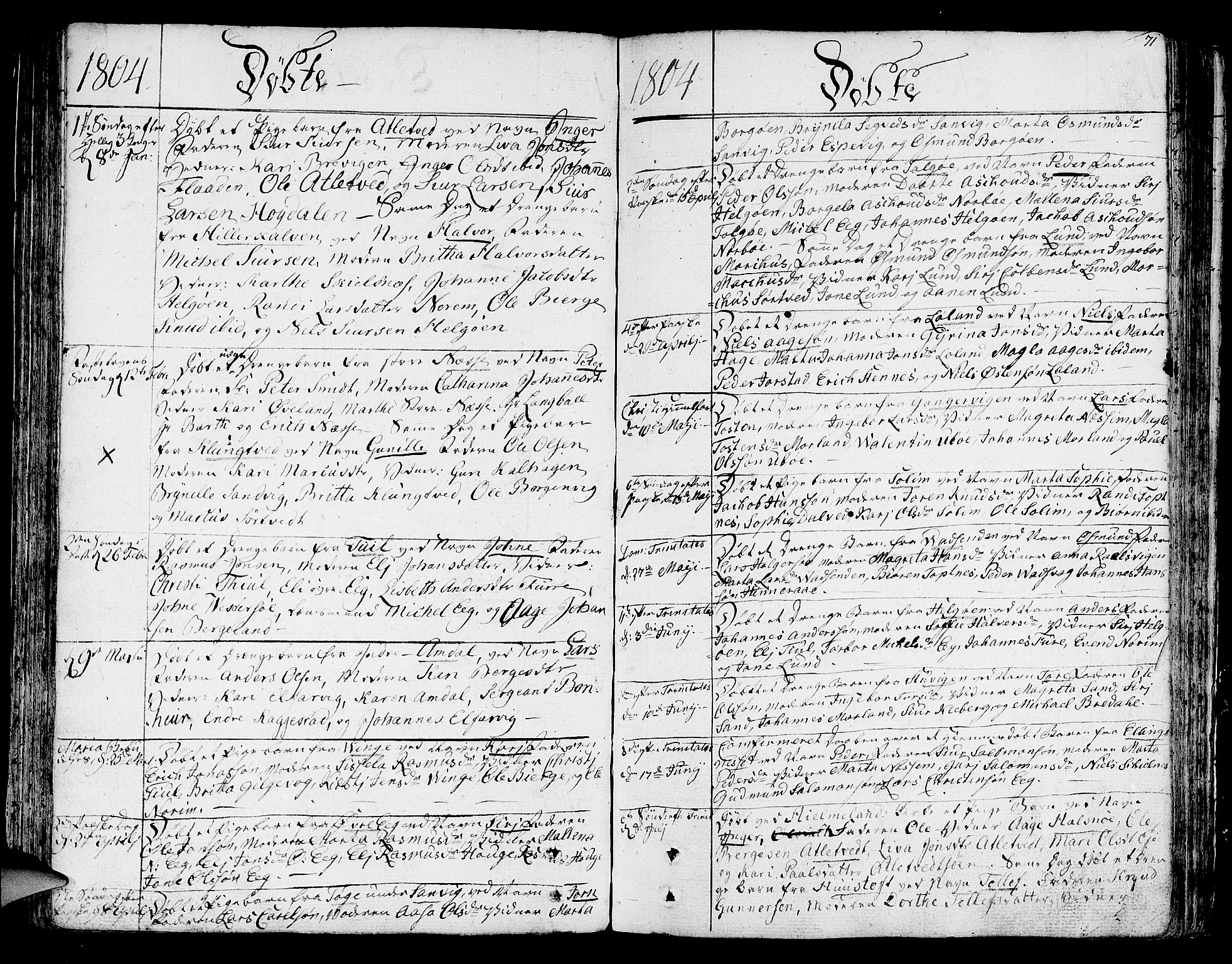 Nedstrand sokneprestkontor, AV/SAST-A-101841/01/IV: Parish register (official) no. A 5, 1795-1816, p. 71