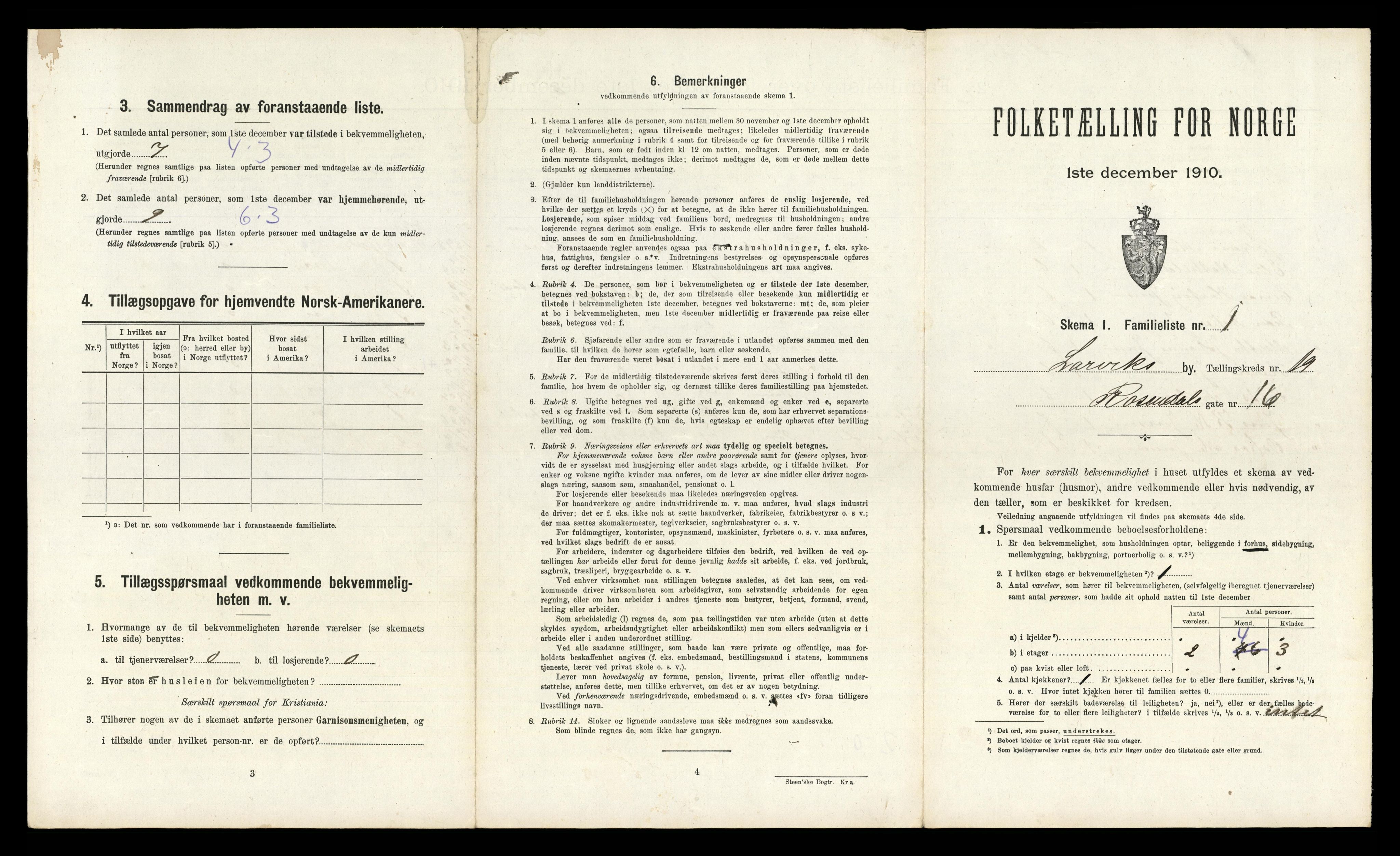 RA, 1910 census for Larvik, 1910, p. 6293