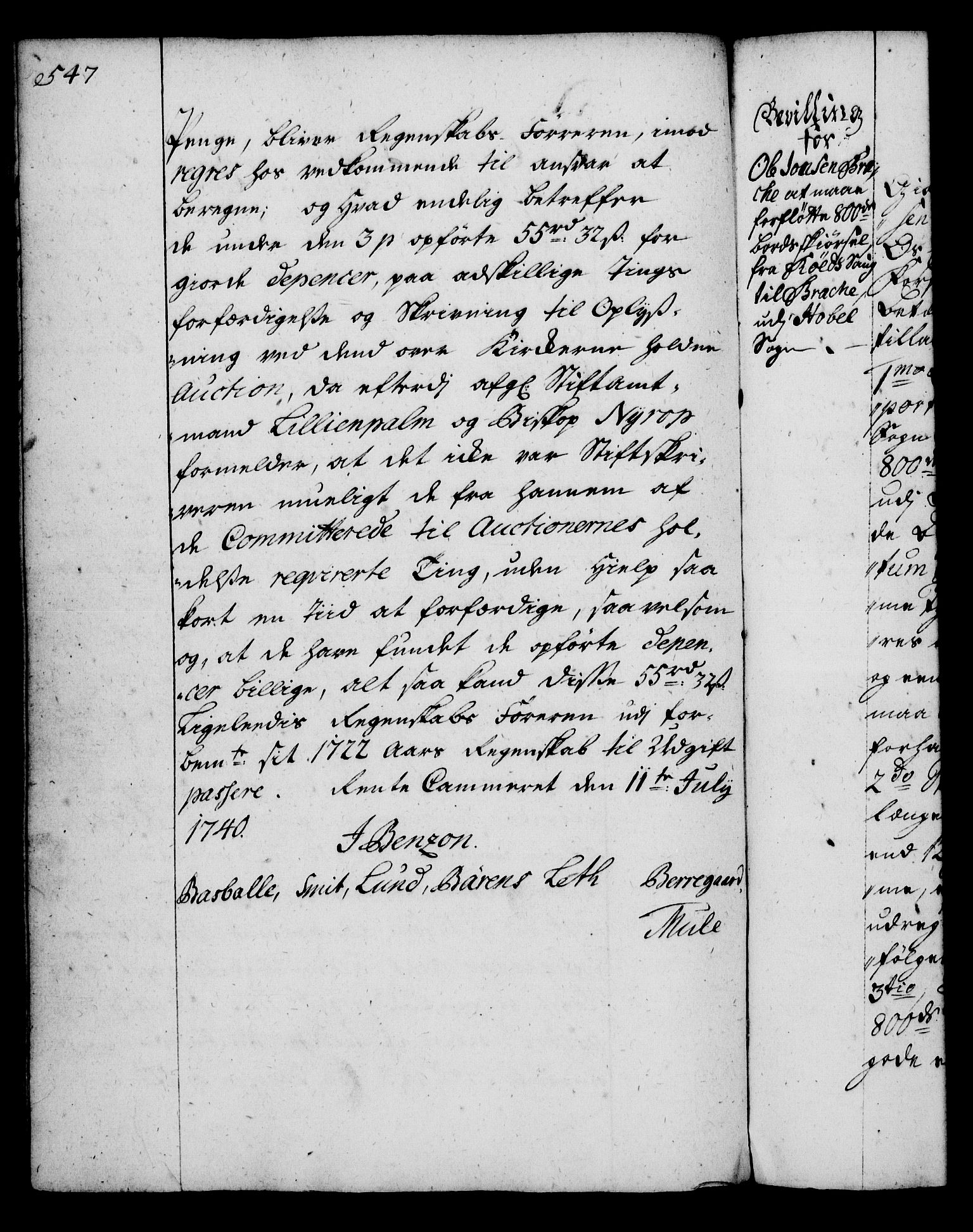 Rentekammeret, Kammerkanselliet, RA/EA-3111/G/Gg/Gga/L0004: Norsk ekspedisjonsprotokoll med register (merket RK 53.4), 1734-1741, p. 547