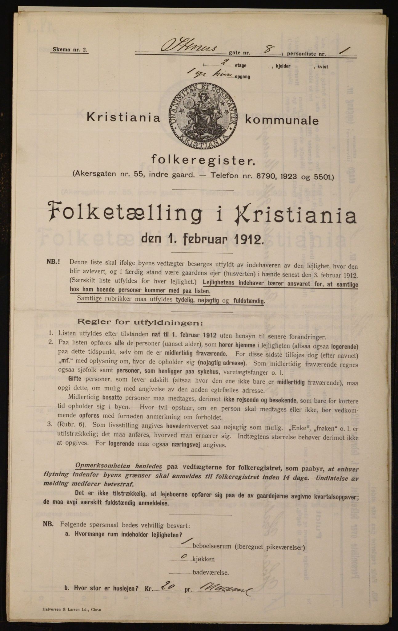 OBA, Municipal Census 1912 for Kristiania, 1912, p. 101558