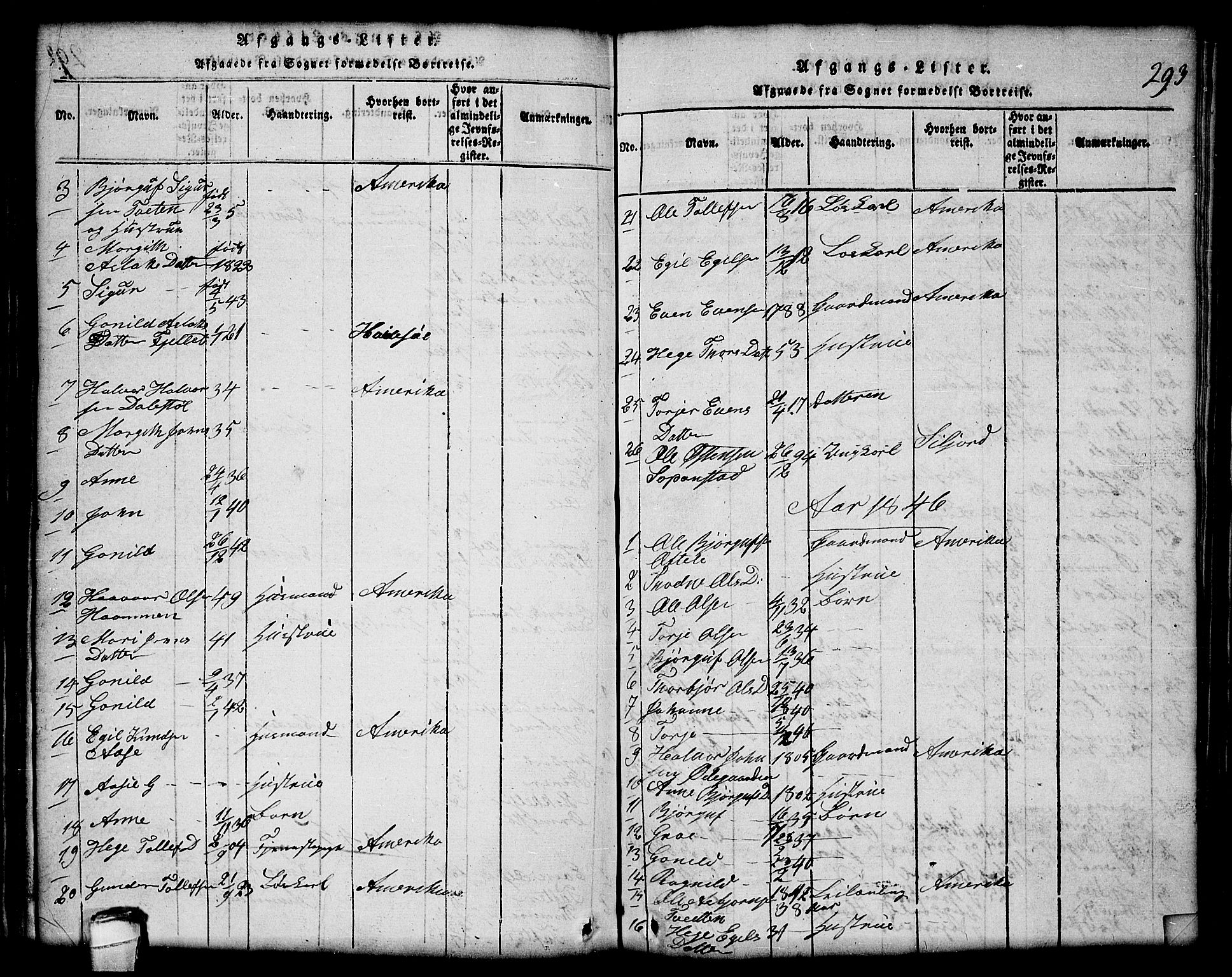 Lårdal kirkebøker, SAKO/A-284/G/Gc/L0001: Parish register (copy) no. III 1, 1815-1854, p. 293
