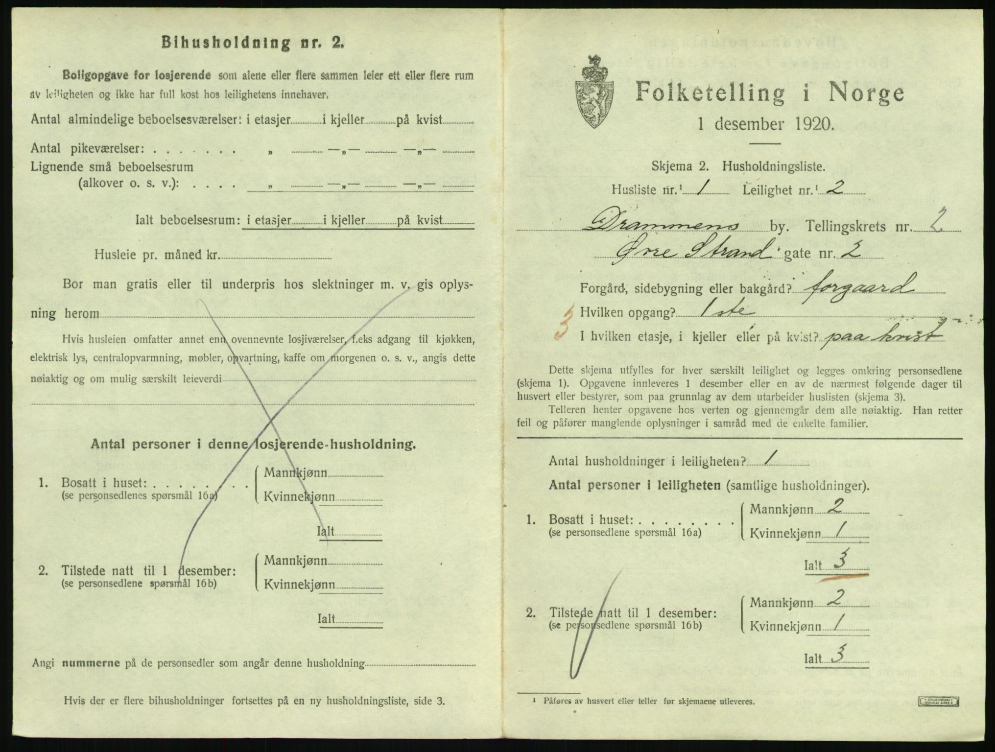 SAKO, 1920 census for Drammen, 1920, p. 7082