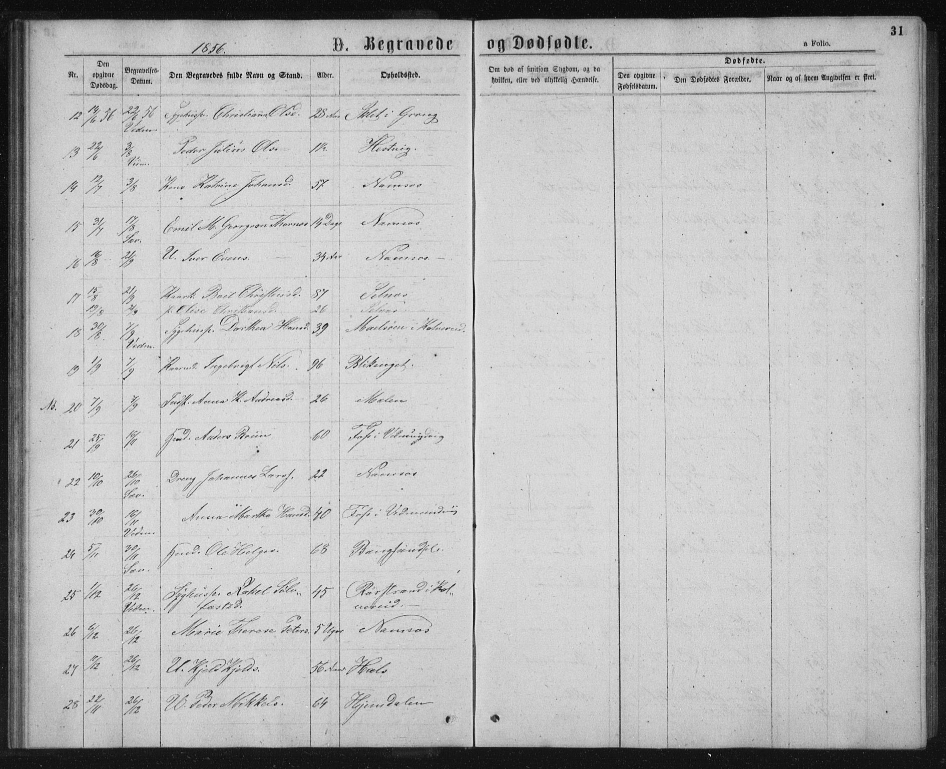 Ministerialprotokoller, klokkerbøker og fødselsregistre - Nord-Trøndelag, SAT/A-1458/768/L0569: Parish register (official) no. 768A04, 1836-1865, p. 31