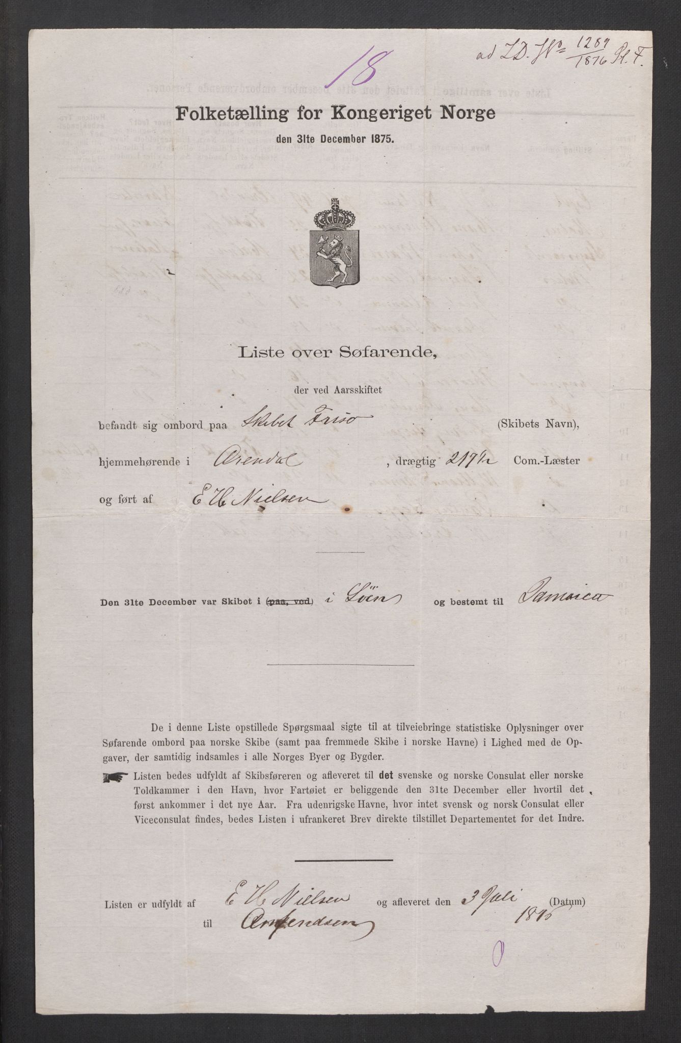 RA, 1875 census, lists of crew on ships: Ships in domestic ports, 1875, p. 361