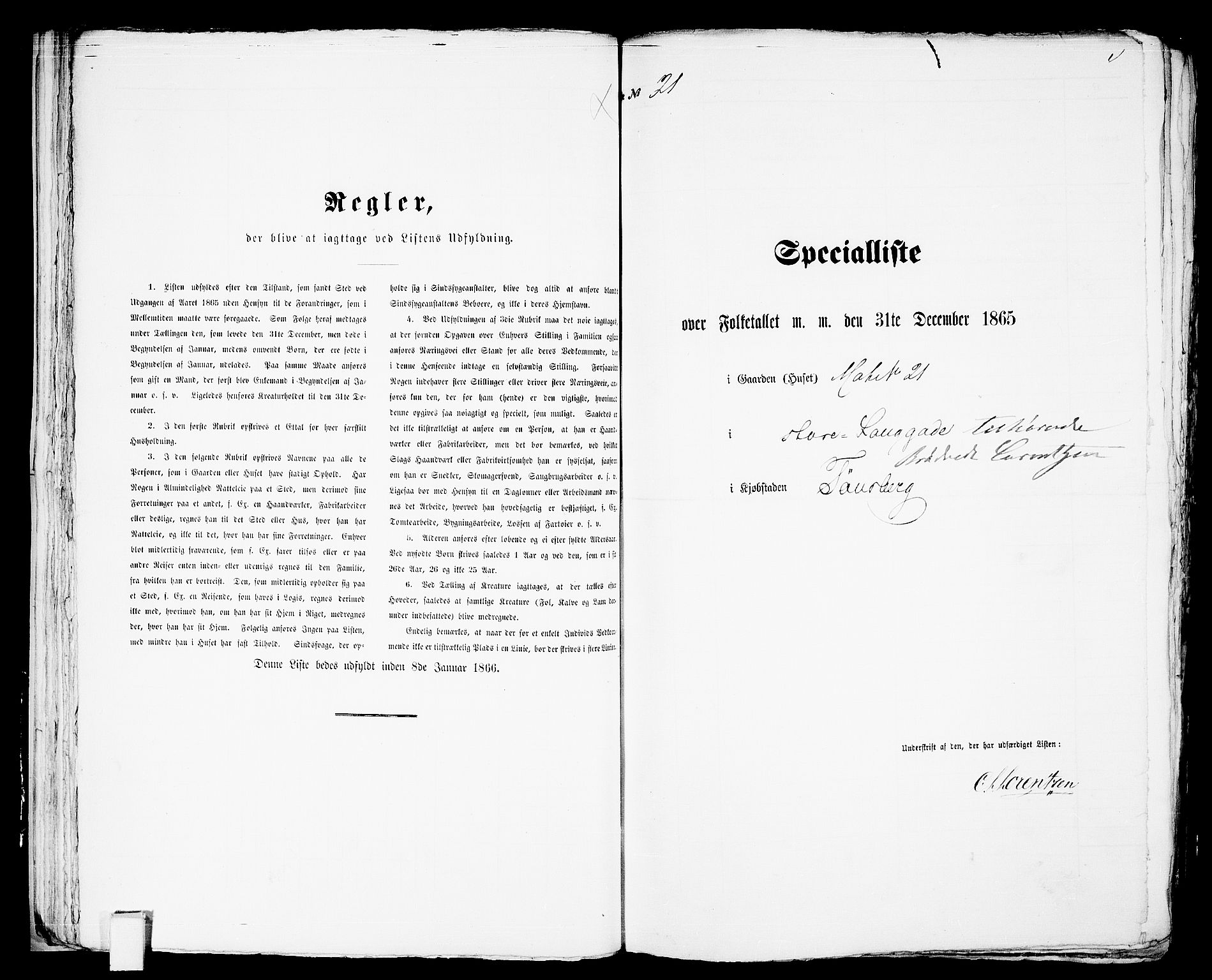 RA, 1865 census for Tønsberg, 1865, p. 52