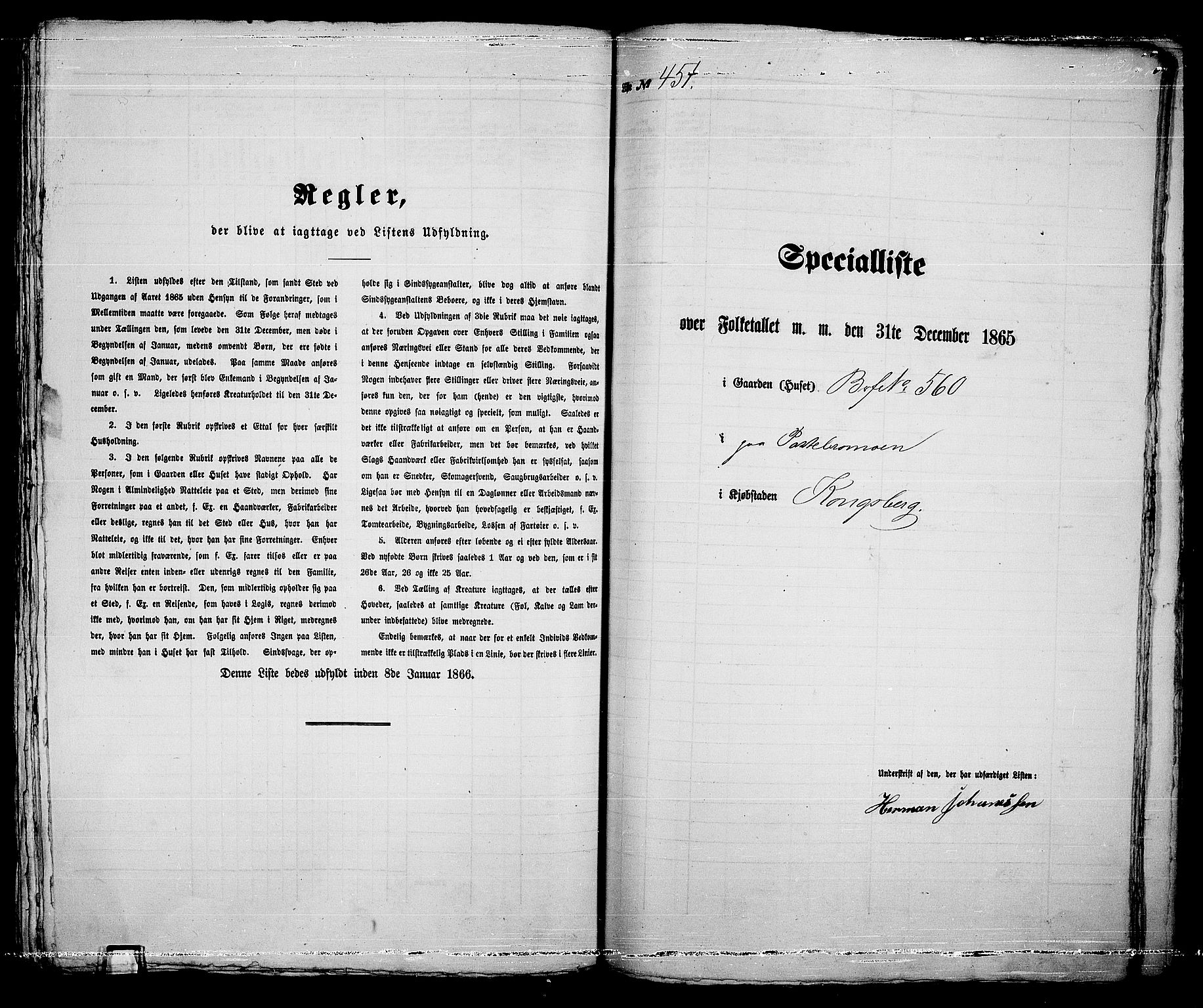 RA, 1865 census for Kongsberg/Kongsberg, 1865, p. 913