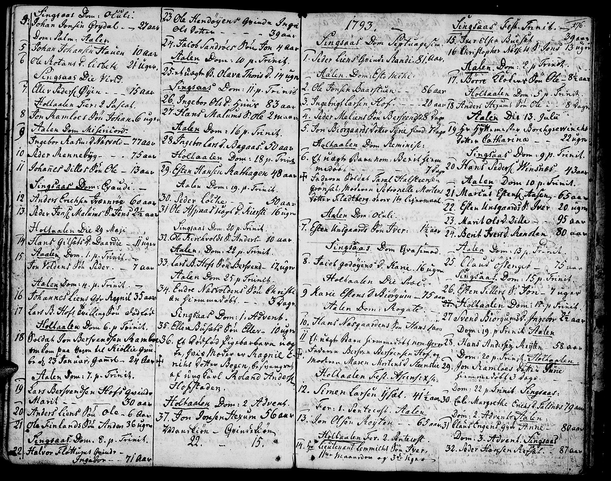 Ministerialprotokoller, klokkerbøker og fødselsregistre - Sør-Trøndelag, SAT/A-1456/685/L0952: Parish register (official) no. 685A01, 1745-1804, p. 176