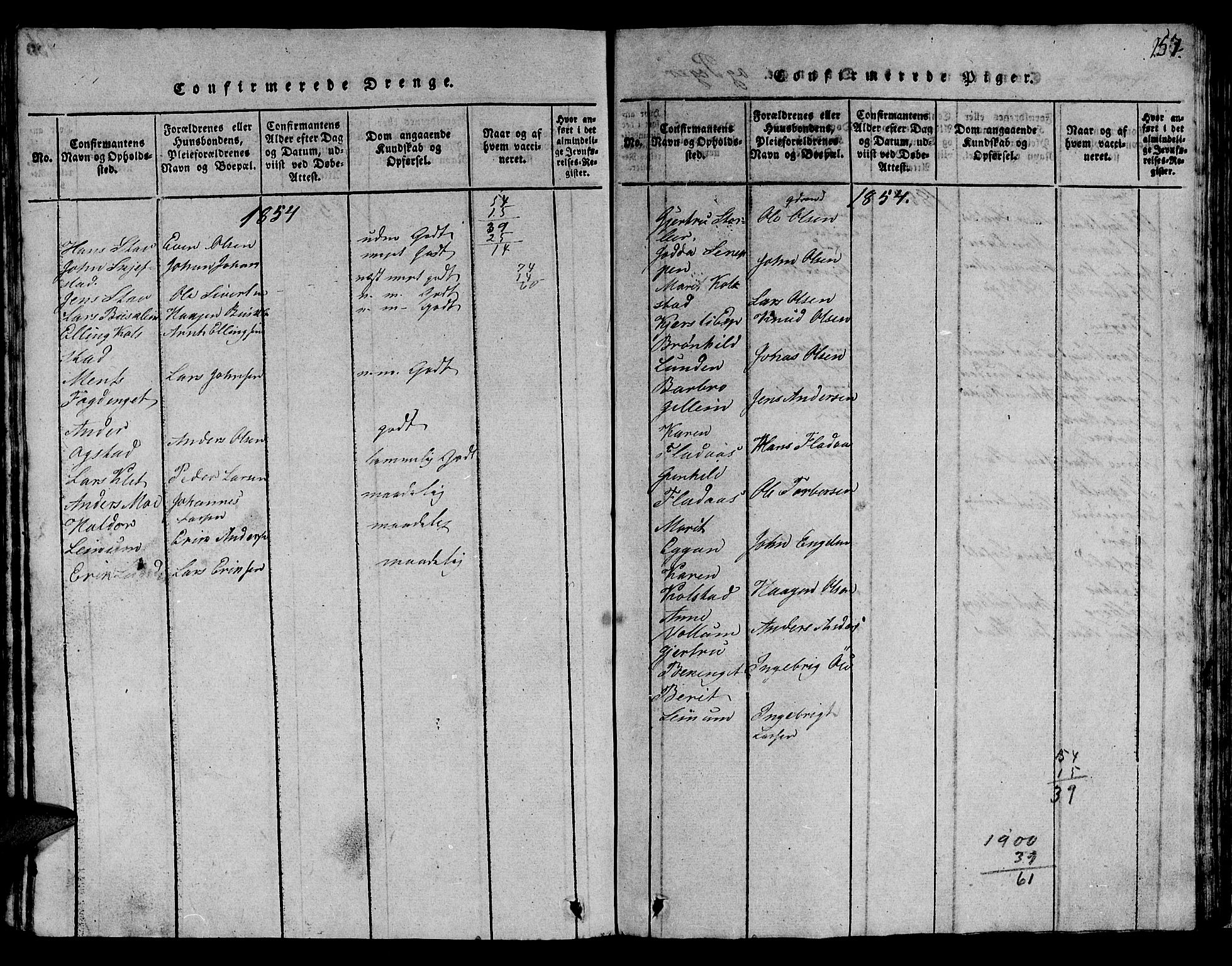 Ministerialprotokoller, klokkerbøker og fødselsregistre - Sør-Trøndelag, SAT/A-1456/613/L0393: Parish register (copy) no. 613C01, 1816-1886, p. 257