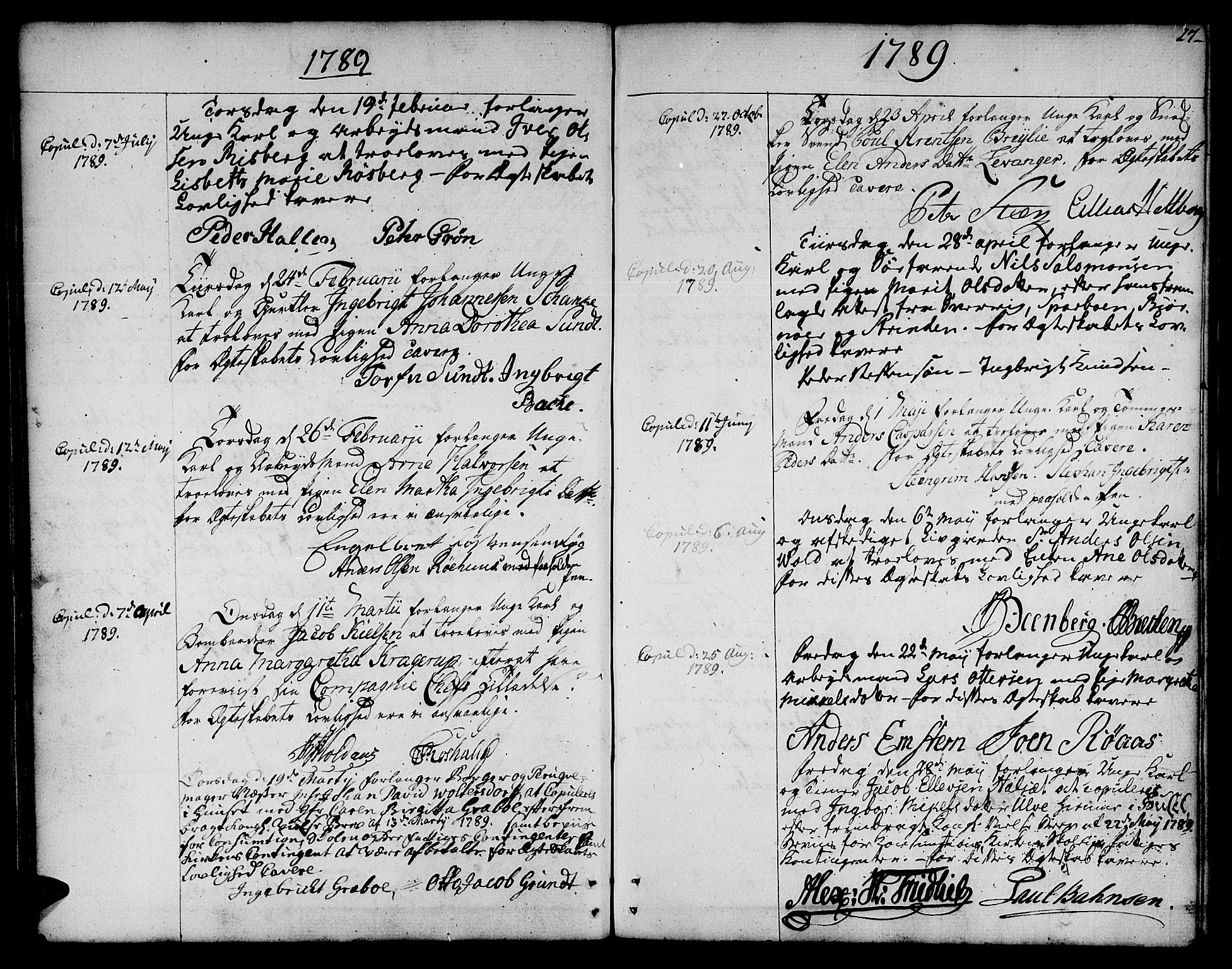 Ministerialprotokoller, klokkerbøker og fødselsregistre - Sør-Trøndelag, SAT/A-1456/601/L0041: Parish register (official) no. 601A09, 1784-1801, p. 27