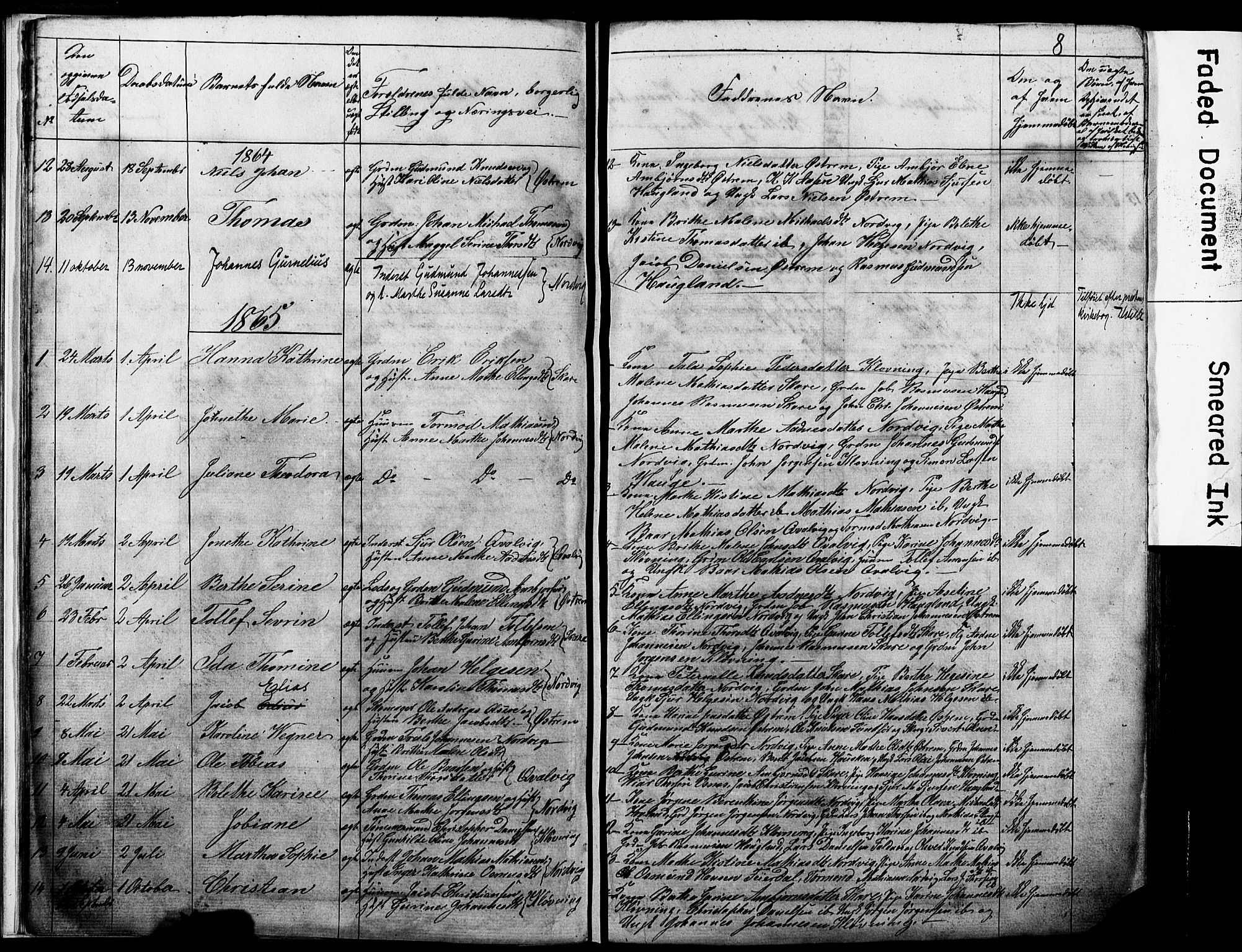 Torvastad sokneprestkontor, SAST/A -101857/H/Ha/Hab/L0005: Parish register (copy) no. B 5, 1857-1908, p. 8