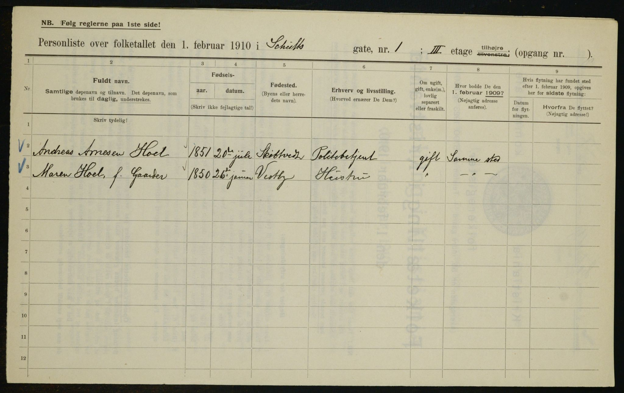 OBA, Municipal Census 1910 for Kristiania, 1910, p. 86499