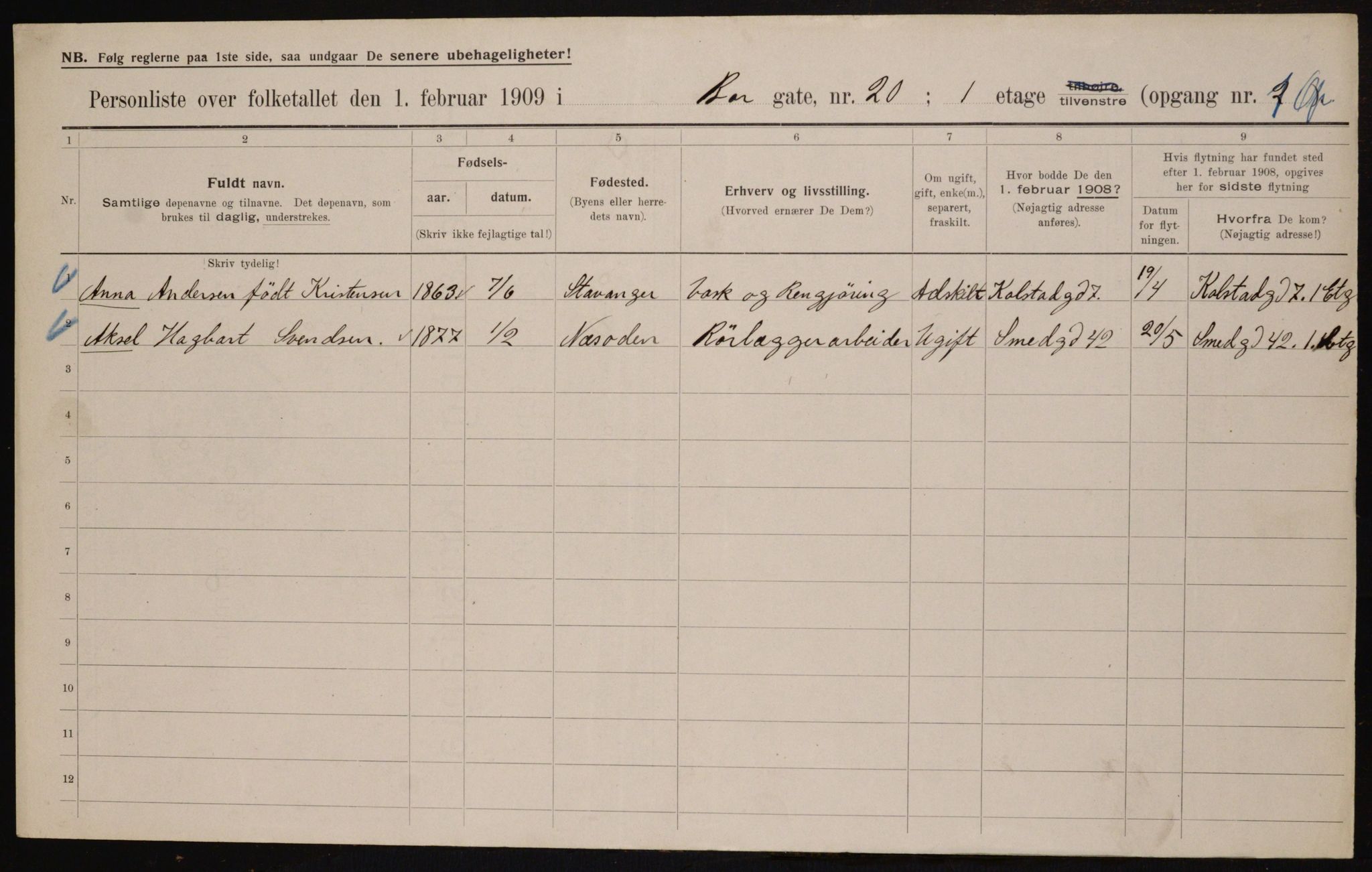 OBA, Municipal Census 1909 for Kristiania, 1909, p. 7533