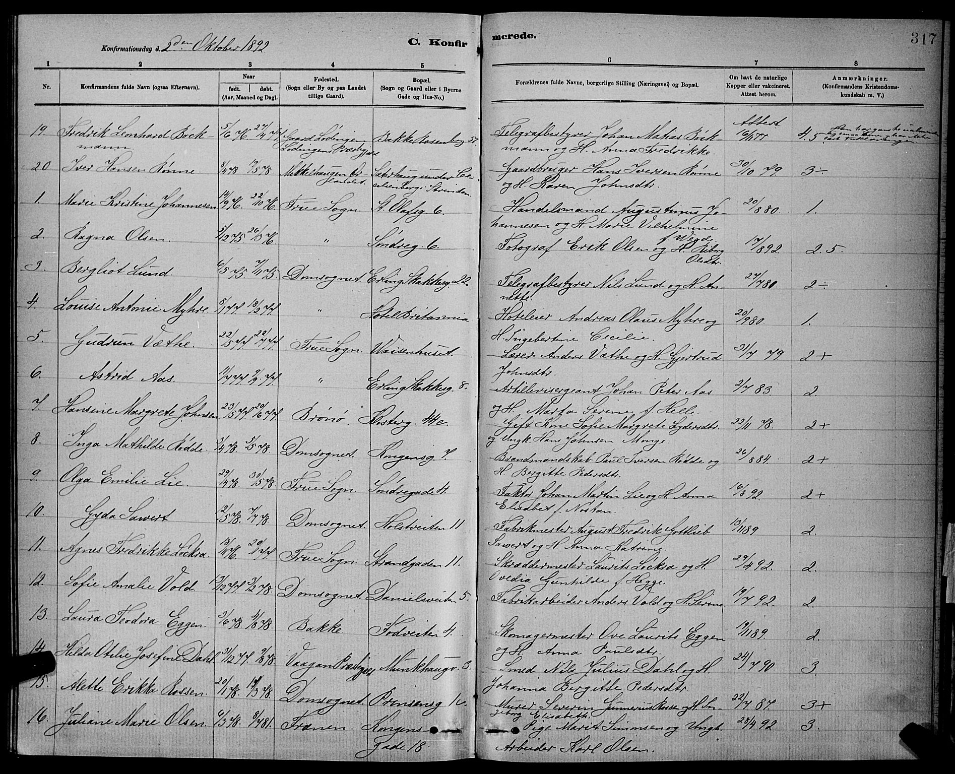 Ministerialprotokoller, klokkerbøker og fødselsregistre - Sør-Trøndelag, SAT/A-1456/601/L0092: Parish register (copy) no. 601C10, 1884-1897, p. 317