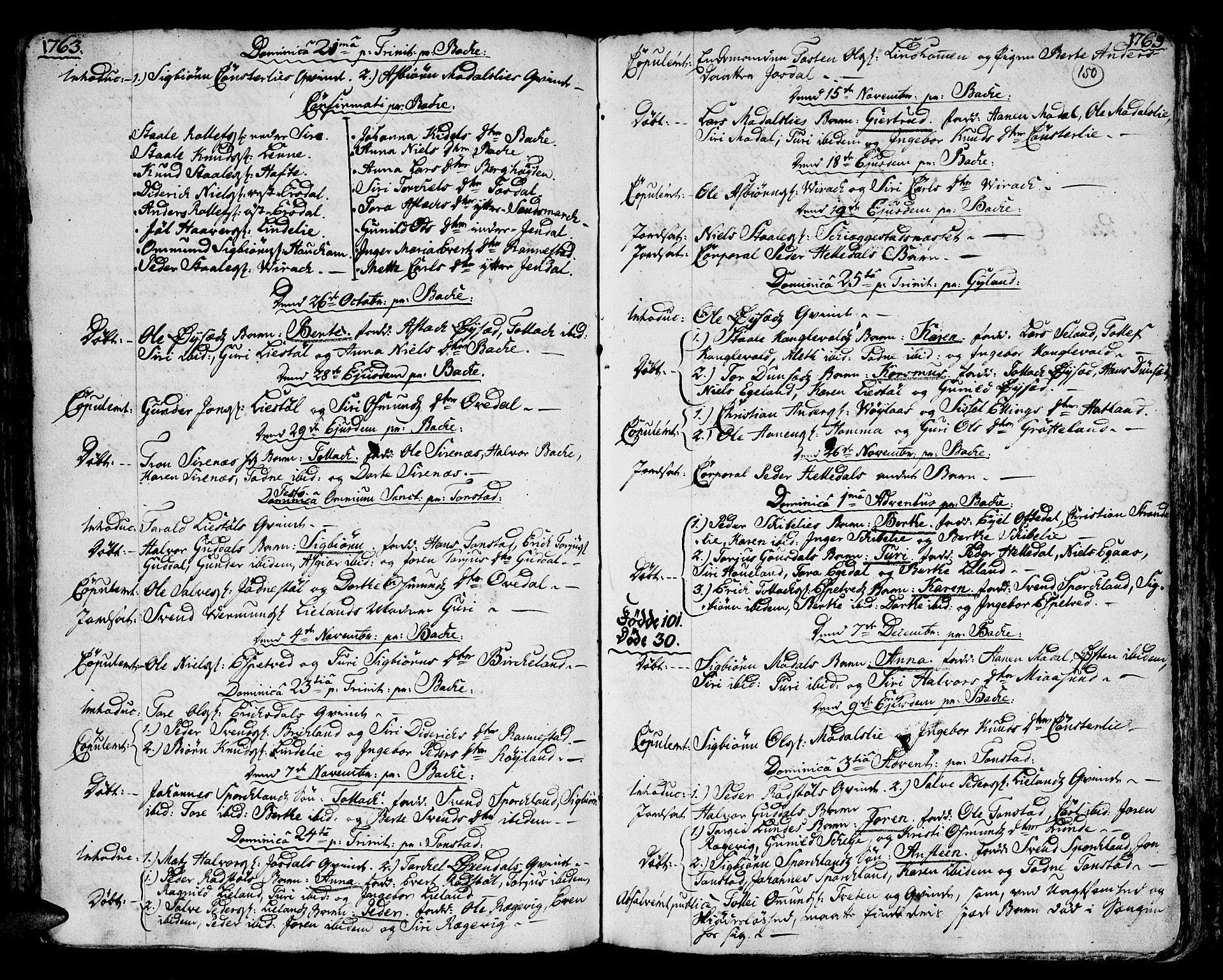 Bakke sokneprestkontor, AV/SAK-1111-0002/F/Fa/Faa/L0001: Parish register (official) no. A 1, 1741-1780, p. 150