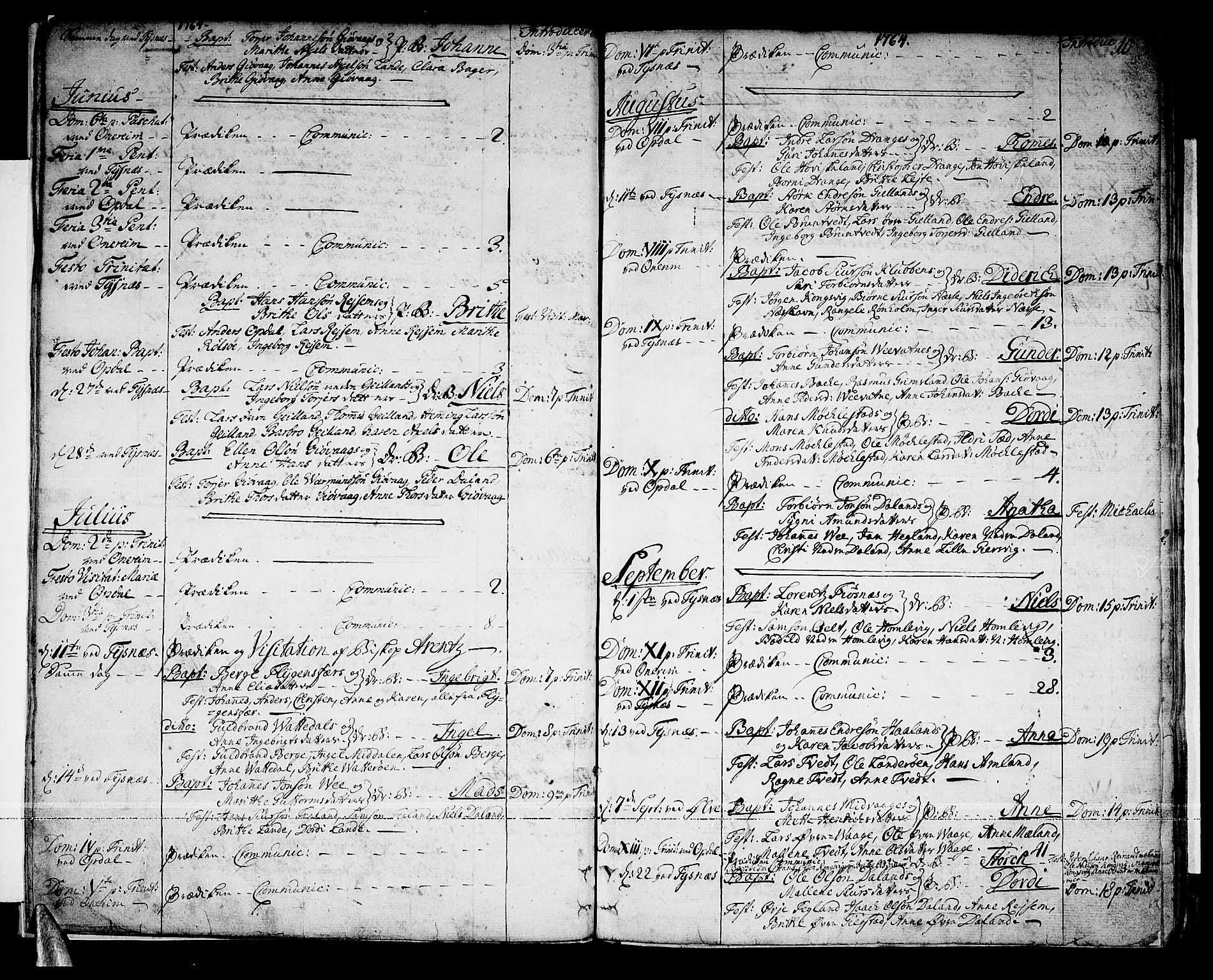 Tysnes sokneprestembete, AV/SAB-A-78601/H/Haa: Parish register (official) no. A 5, 1762-1793, p. 10