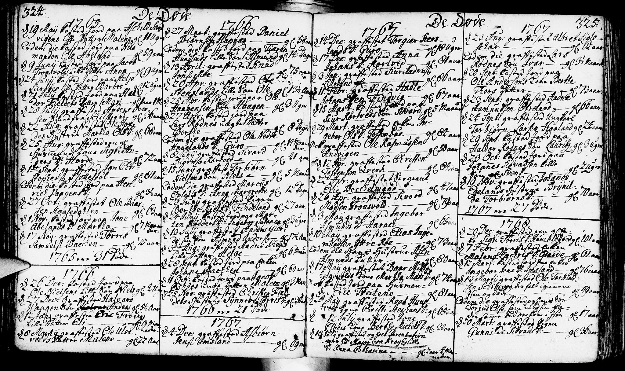 Vikedal sokneprestkontor, SAST/A-101840/01/IV: Parish register (official) no. A 1, 1737-1778, p. 324-325