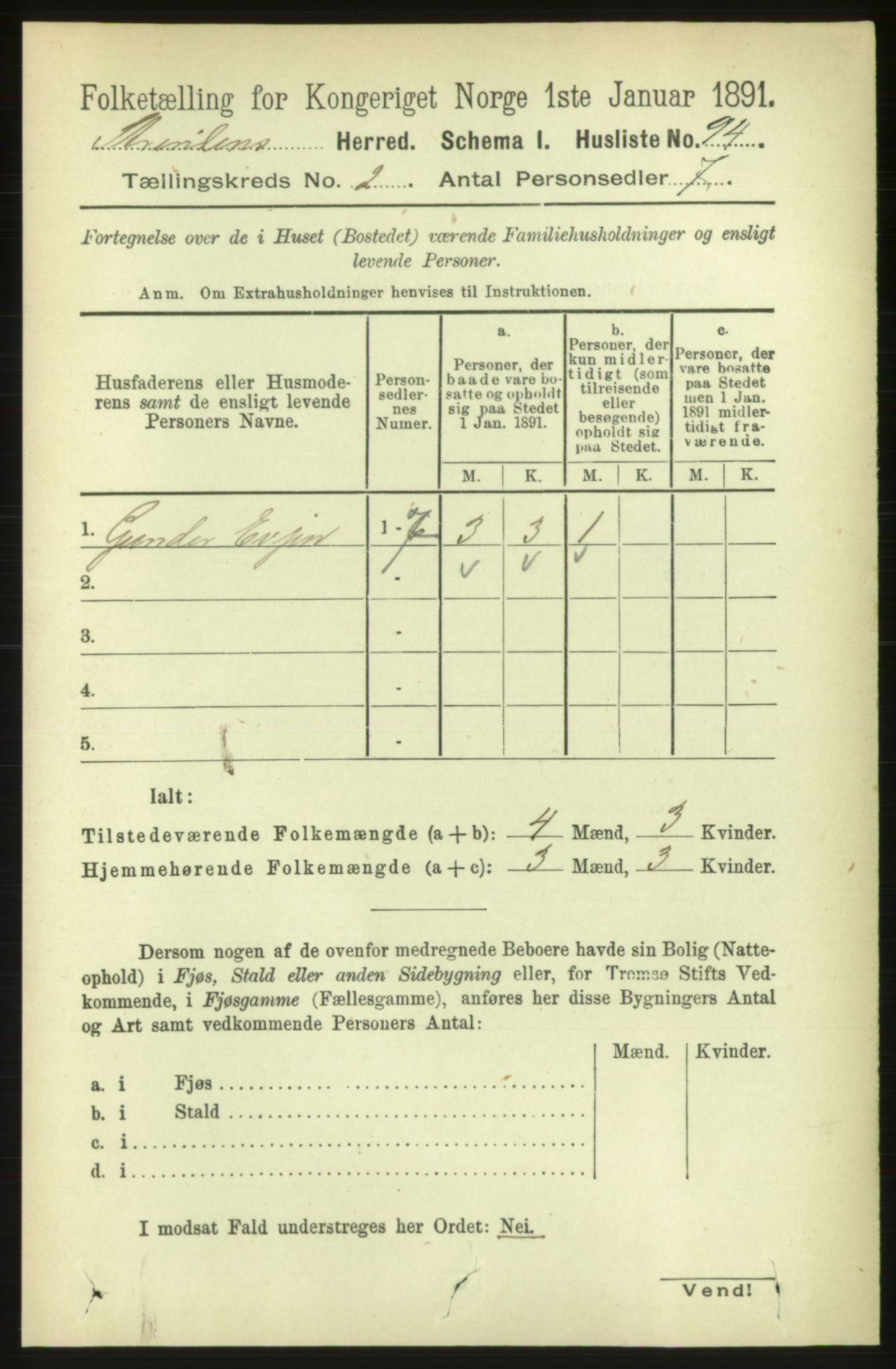 RA, 1891 census for 1660 Strinda, 1891, p. 783