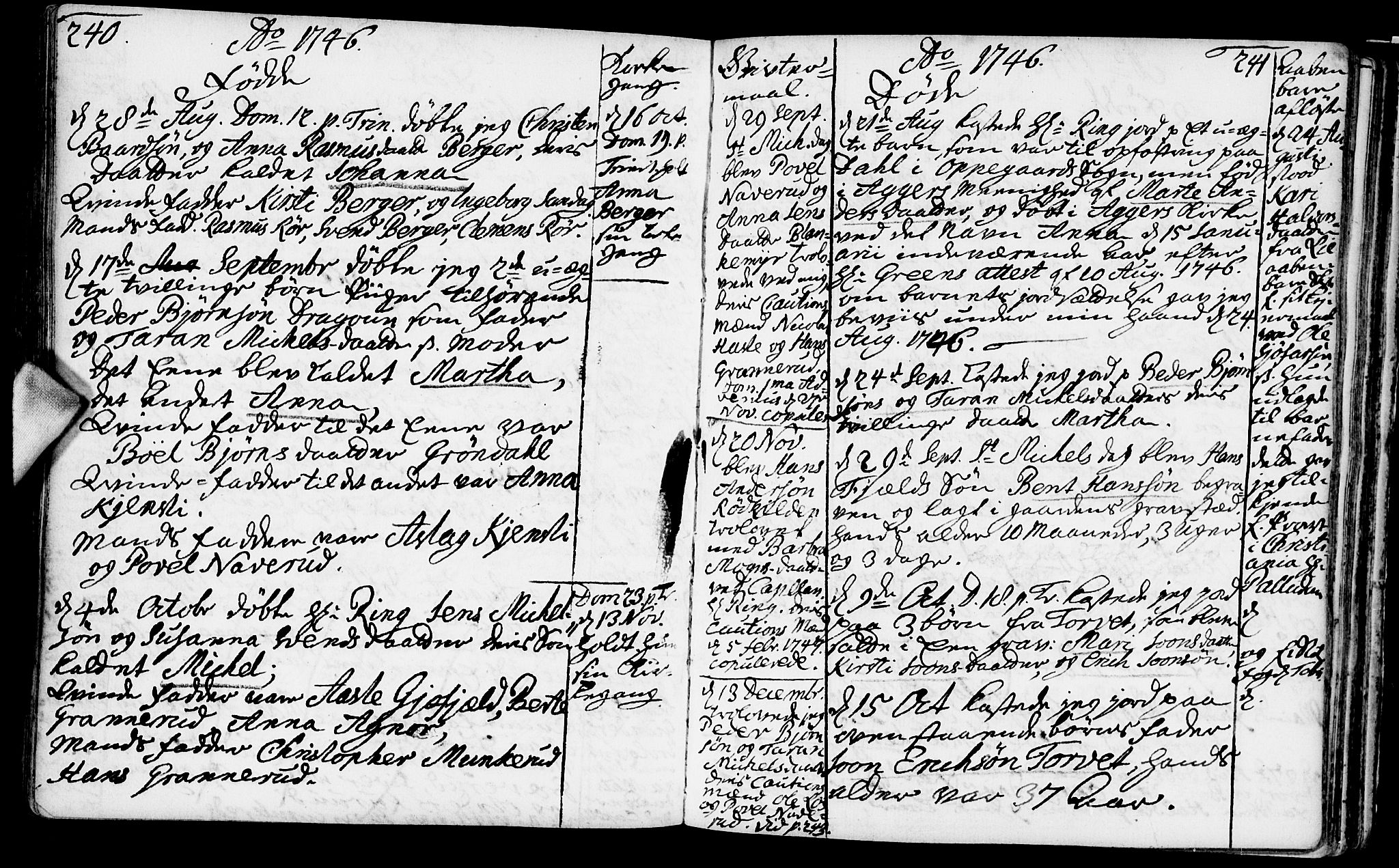 Nesodden prestekontor Kirkebøker, AV/SAO-A-10013/F/Fa/L0001: Parish register (official) no. I 1, 1709-1750, p. 240-241