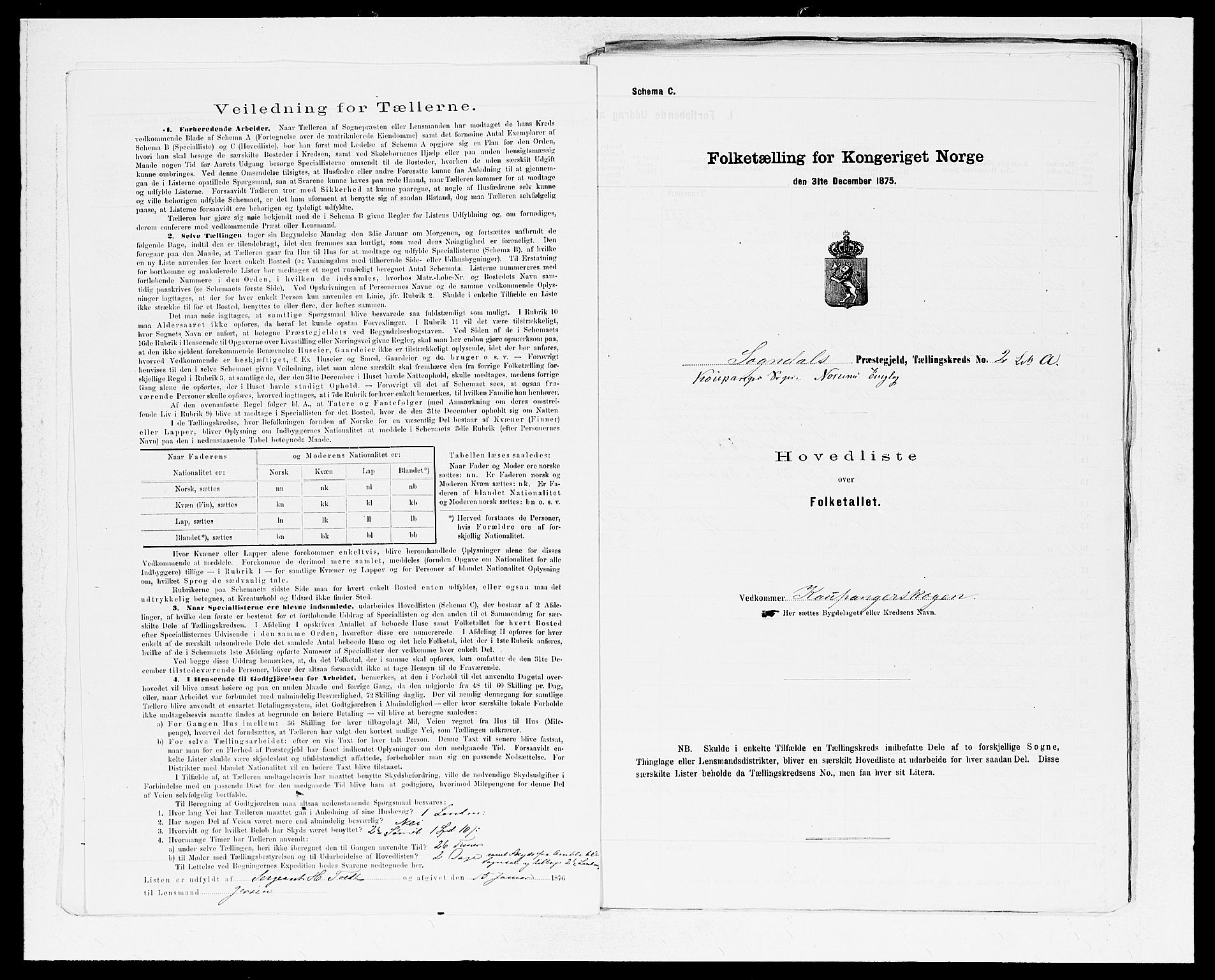 SAB, 1875 census for 1420P Sogndal, 1875, p. 4