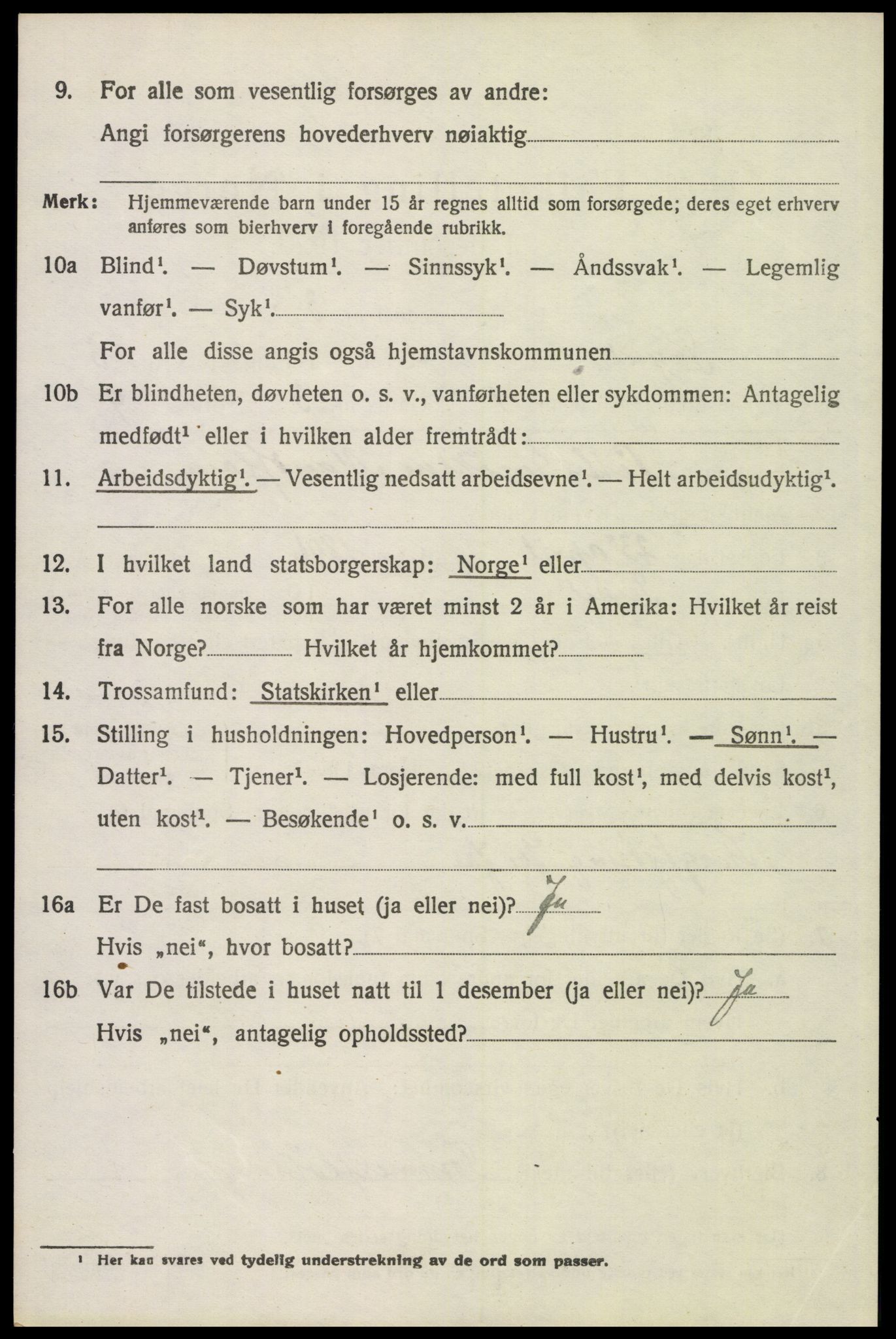 SAH, 1920 census for Trysil, 1920, p. 3482