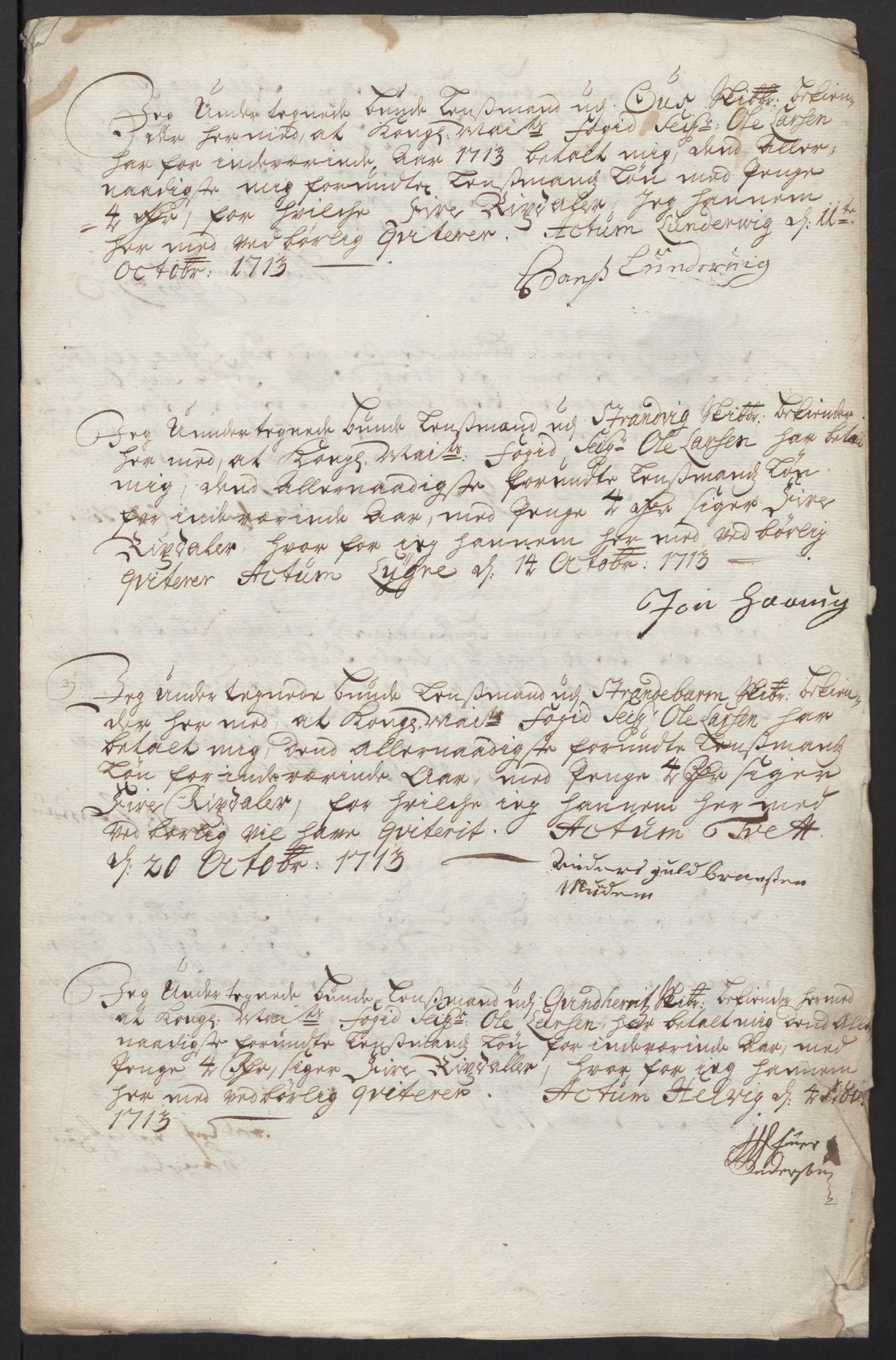 Rentekammeret inntil 1814, Reviderte regnskaper, Fogderegnskap, RA/EA-4092/R48/L2989: Fogderegnskap Sunnhordland og Hardanger, 1713, p. 357