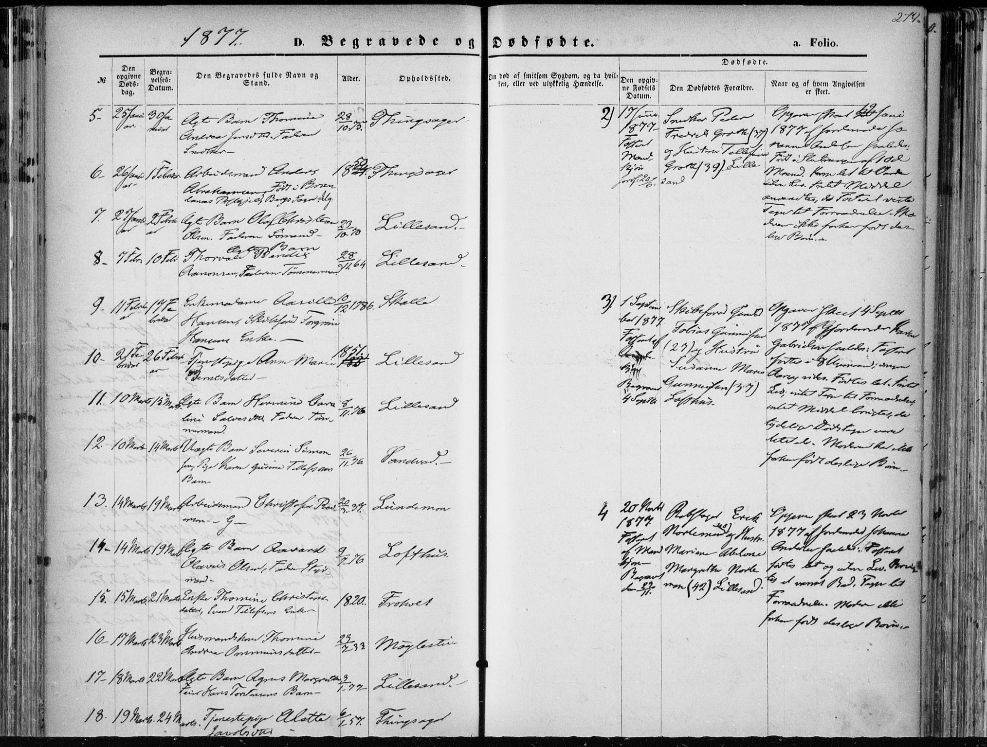 Vestre Moland sokneprestkontor, AV/SAK-1111-0046/F/Fa/Fab/L0008: Parish register (official) no. A 8, 1873-1883, p. 274